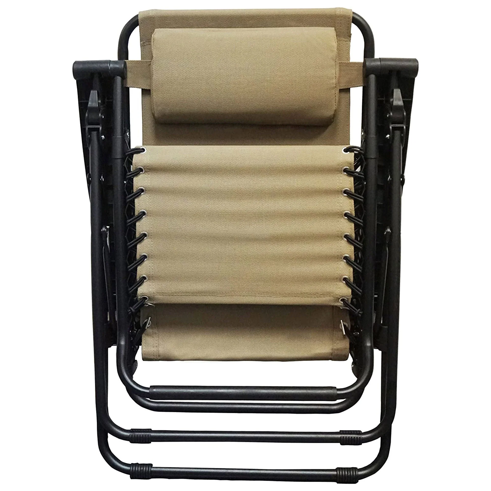 Caravan Sports Zero Gravity Outdoor Folding Camping Patio Lounge Chair, Beige - Image 6