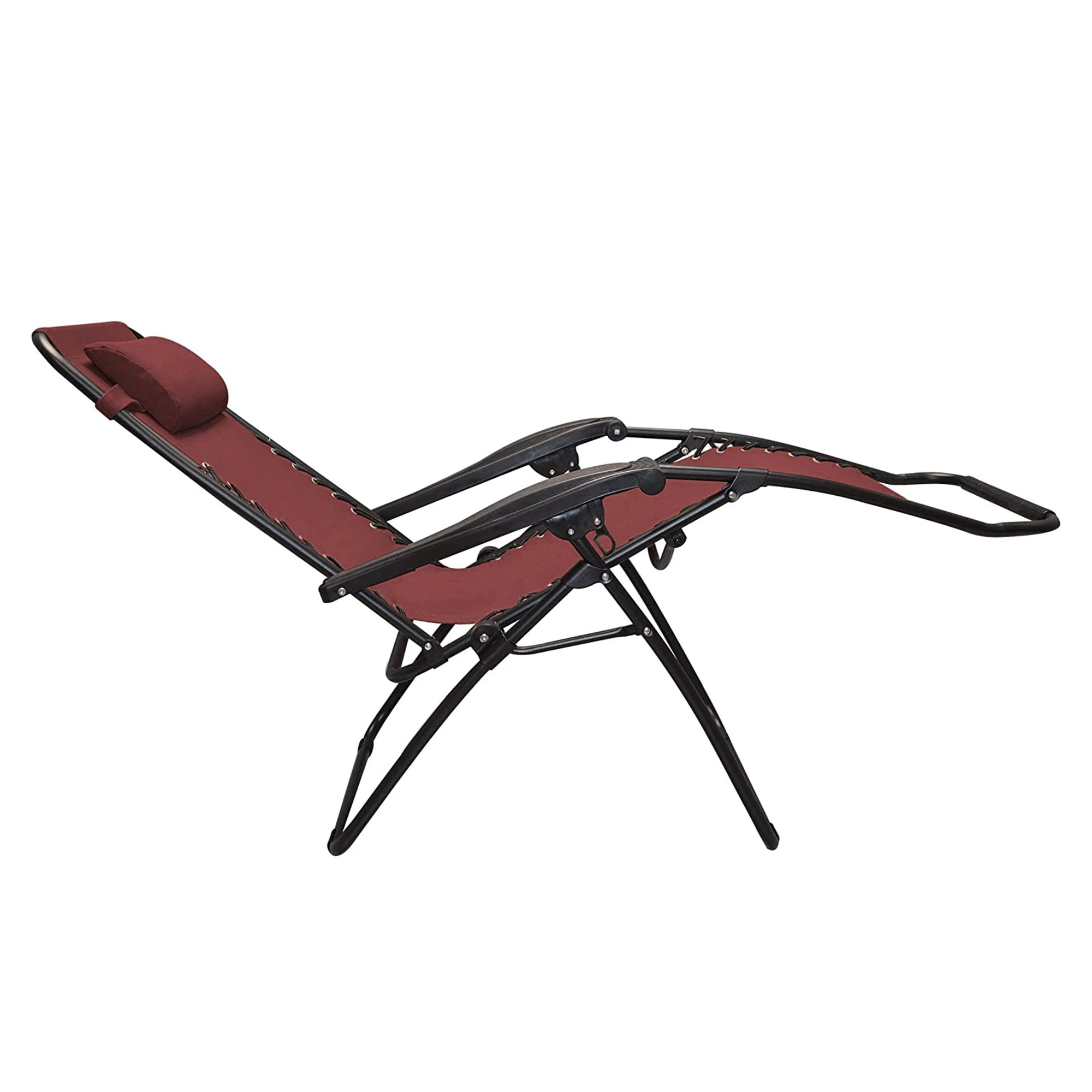 Caravan Sports Zero Gravity Outdoor Folding Camping Patio Lounge Chair, Burgundy - Image 10