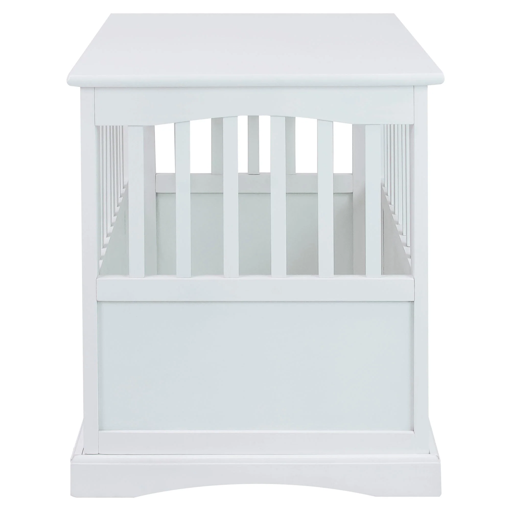 Casual Home Solid Wood Lockable Gate Door Pet Crate and End Side Table, White - Image 2