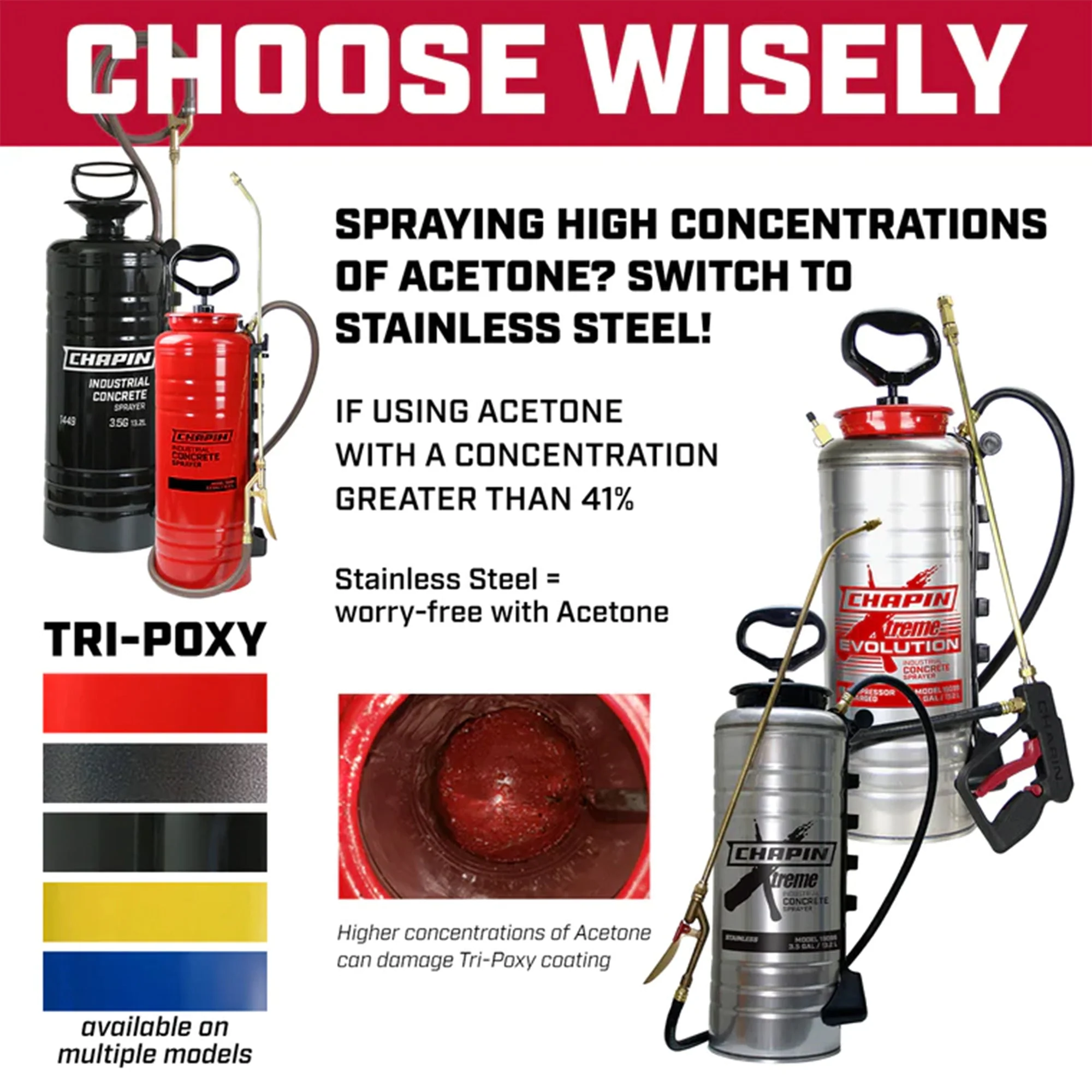 Chapin 3.5 Gallon Tri Poxy Industrial Concrete Open Head Handheld Tank Sprayer - Image 9