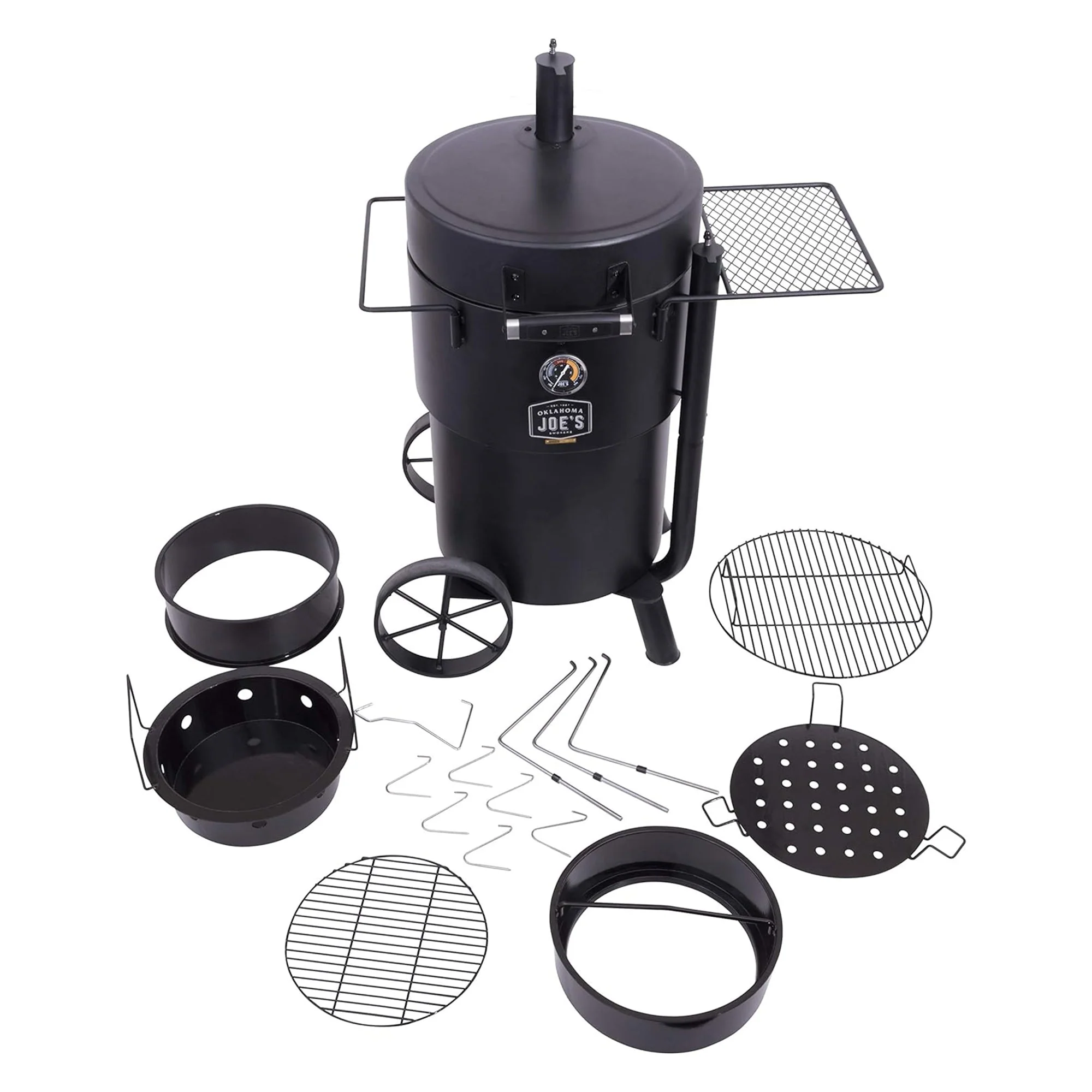 Char-Broil Oklahoma Joes Bronco Barrel Drum Smoker with Porcelain Coated Steel - Image 11