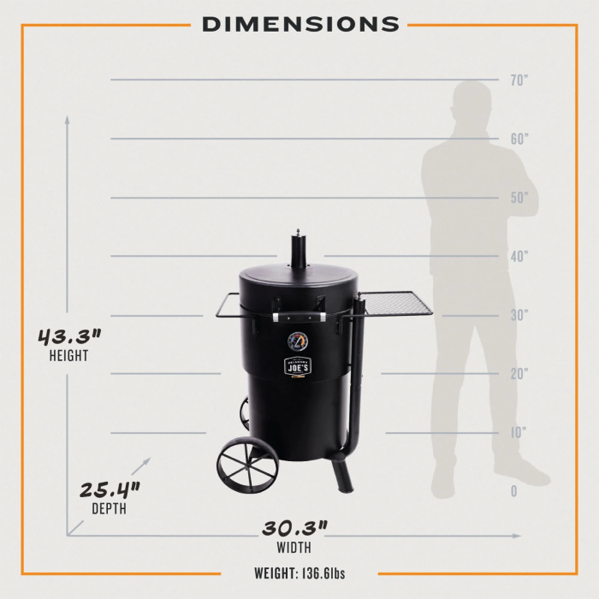 Char-Broil Oklahoma Joes Bronco Barrel Drum Smoker with Porcelain Coated Steel - Image 2