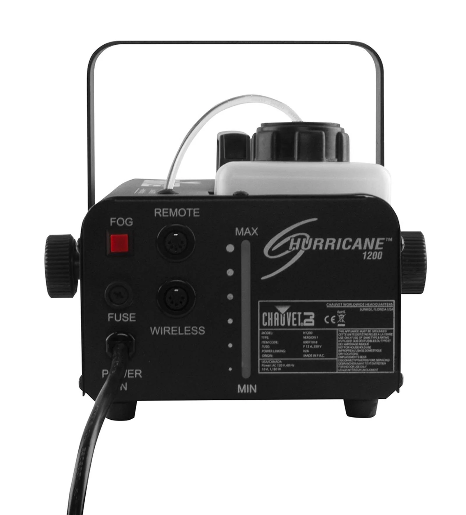 CHAUVET DJ Hurricane 1200 1.0L Pro Fog/Smoke Machine w/FC-T Wired Remote | H1200 - Image 3