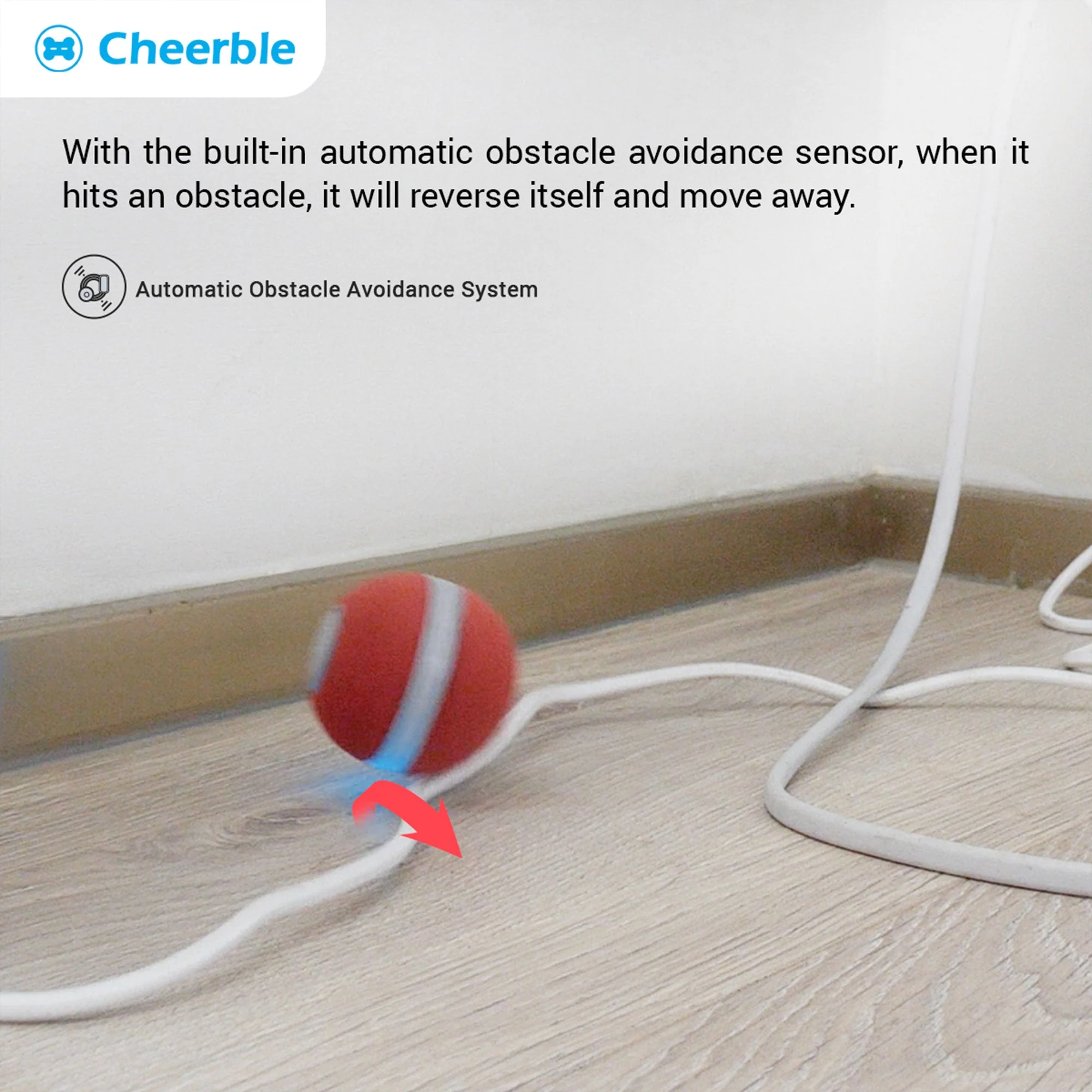 Cheerble Automatic Self Propelling 3 Speed Interactive Pet Cat Toy Ball, Green - Image 6