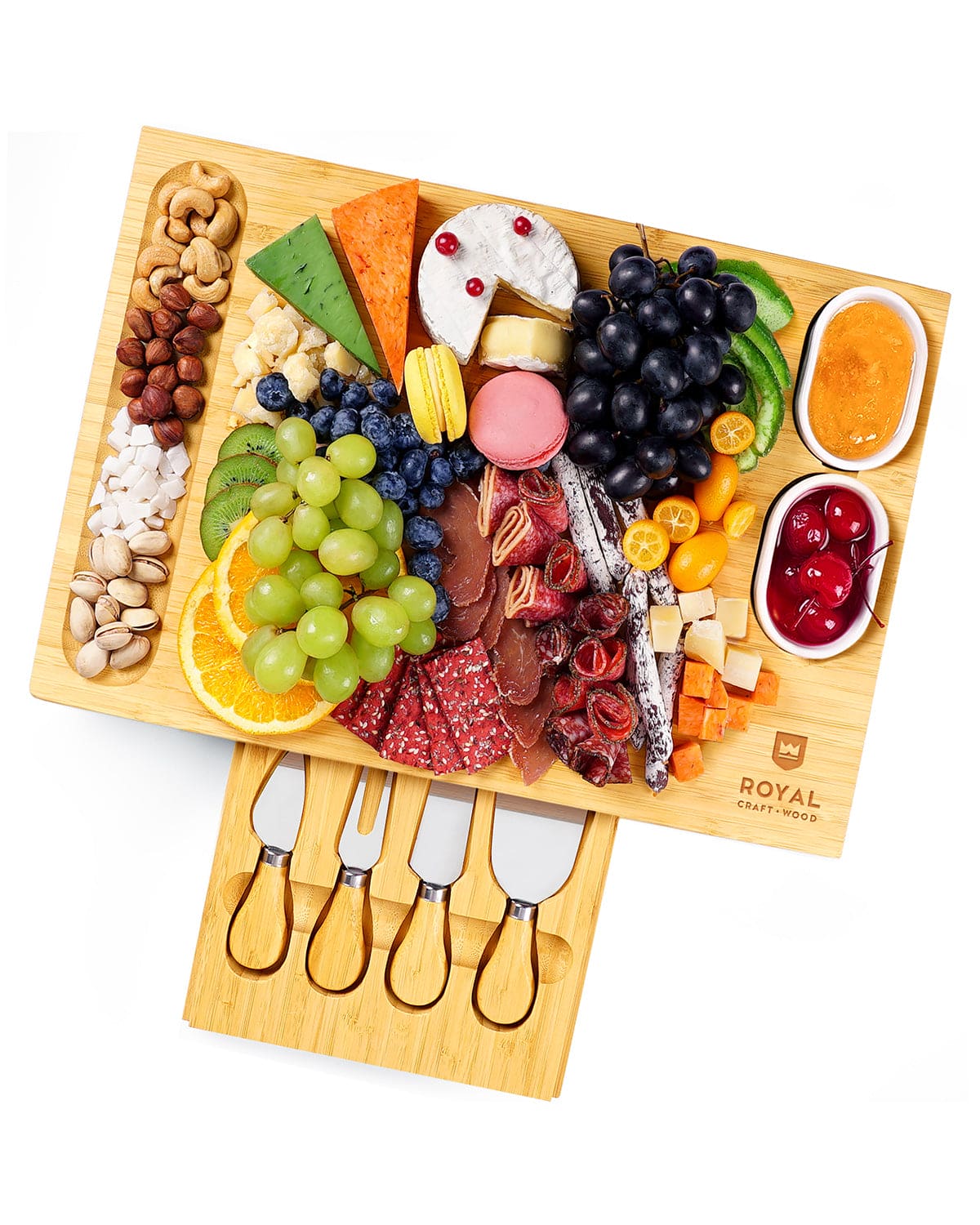 Cheese Board Set with Knives, 16.5“ x 11”