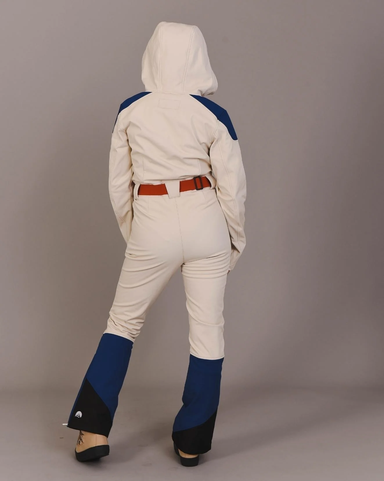 Chic Ski Suit - Cream & Blue - Image 10