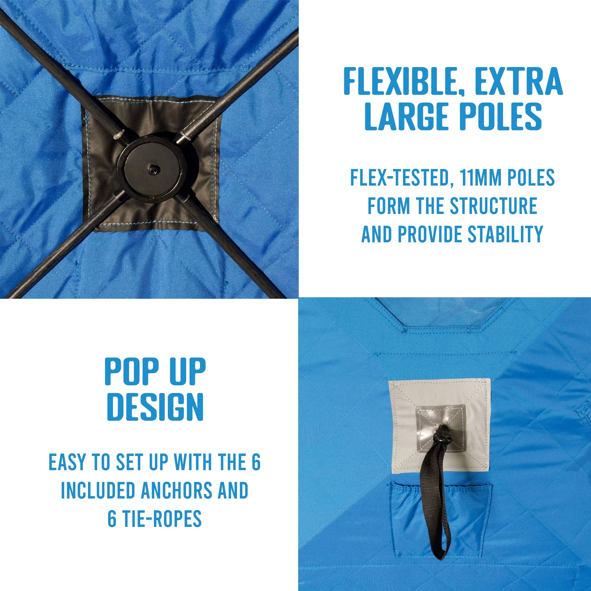 CLAM C-890 Portable 11.5 Ft 6 Person Pop Up Ice Fishing Thermal Hub Shelter Tent - Image 2