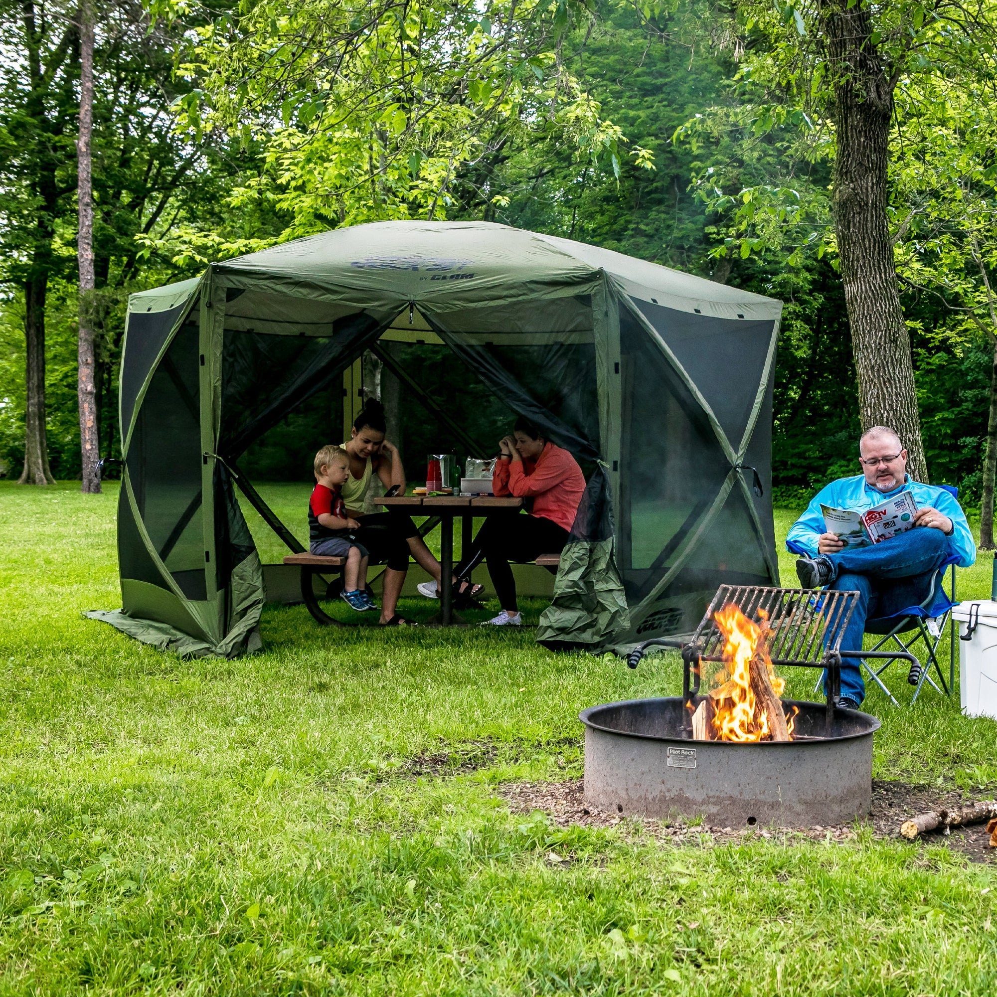 CLAM Quick-Set Escape 11.5 x 11.5 Foot Portable Outdoor Canopy Shelter, Green - Image 5