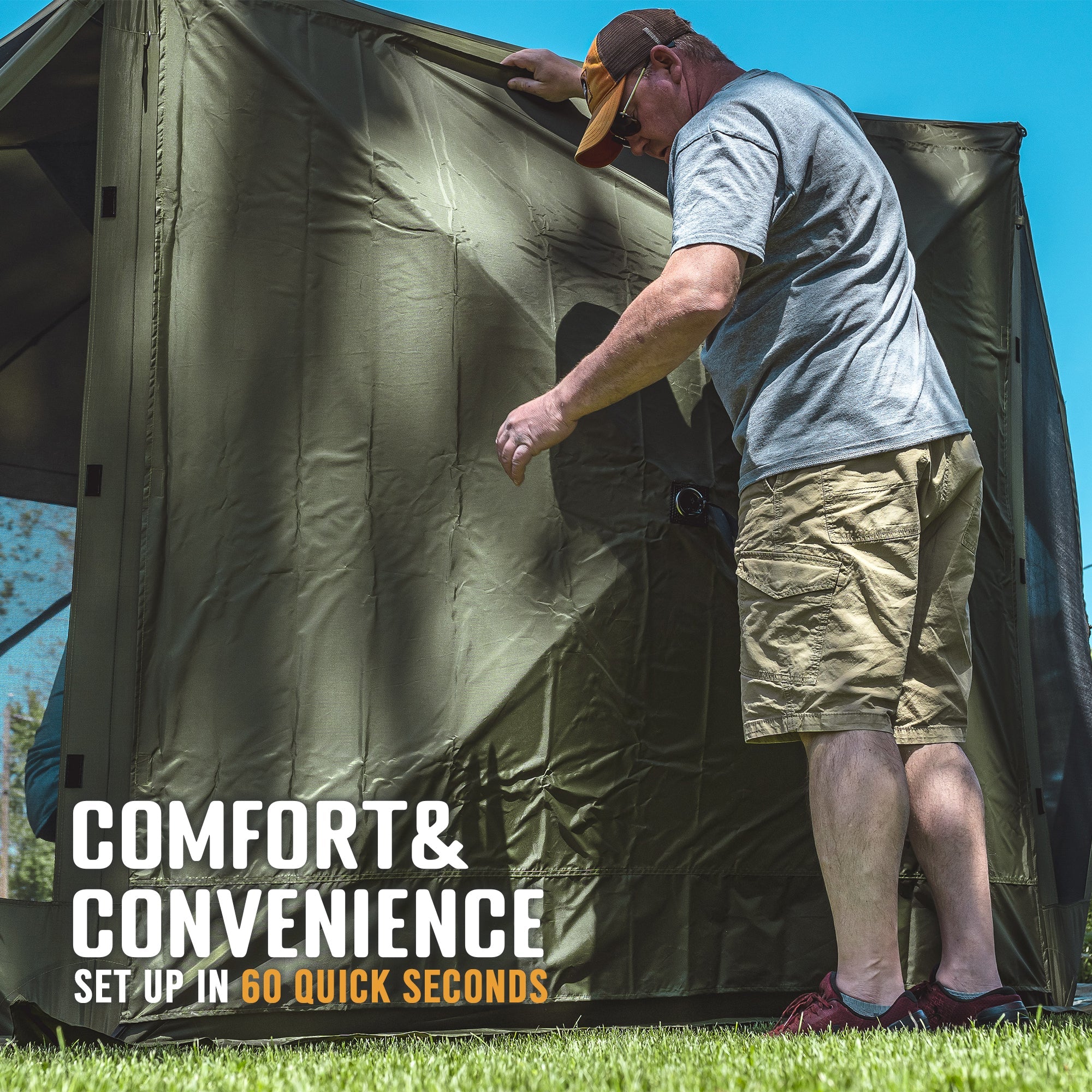 CLAM Quick Set Escape 11.5 x 11.5 Ft Canopy + Clam Quick Set Screen (2 Pack) - Image 5