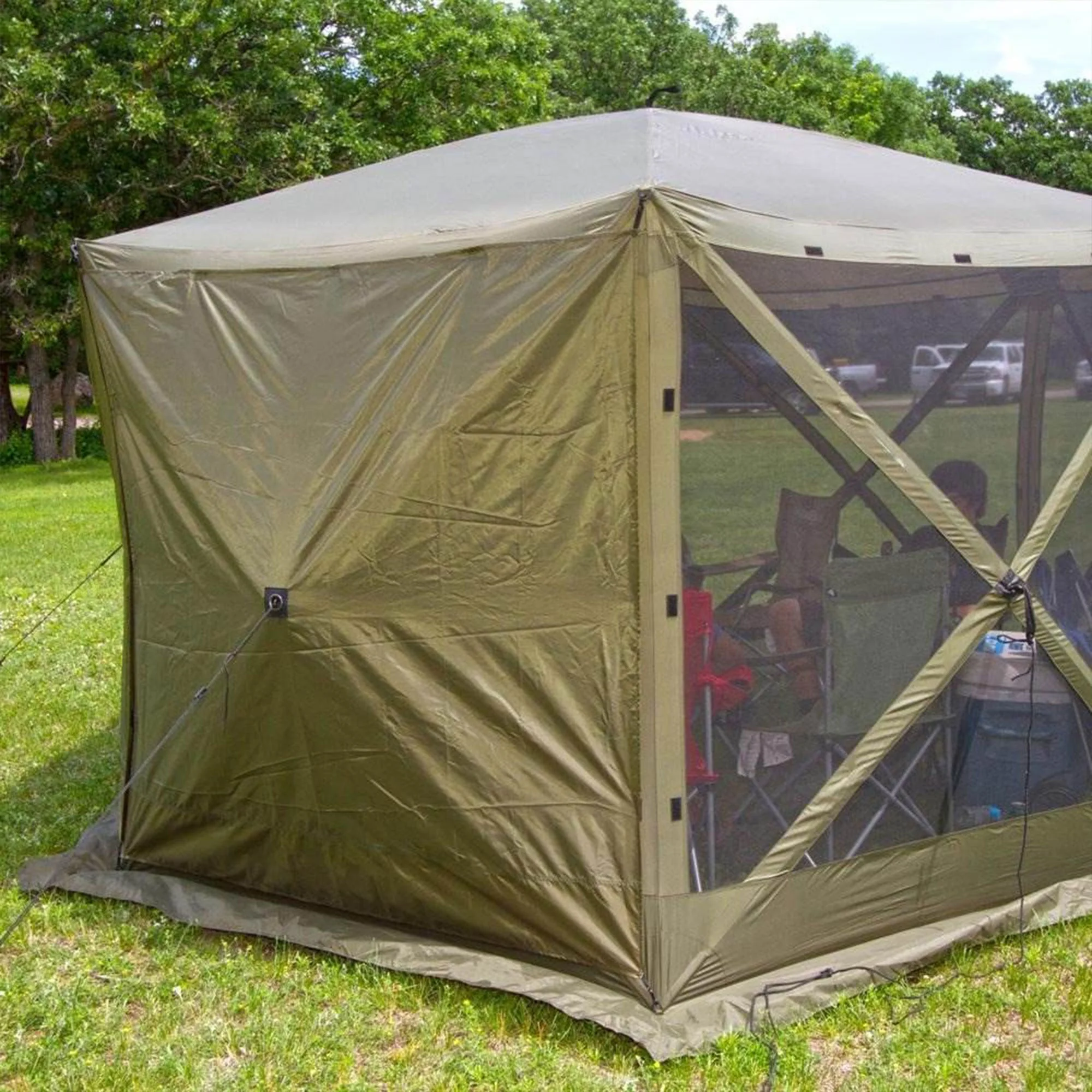 CLAM Quick Set Escape 11.5 x 11.5 Ft Canopy + Clam Quick Set Screen (2 Pack) - Image 9