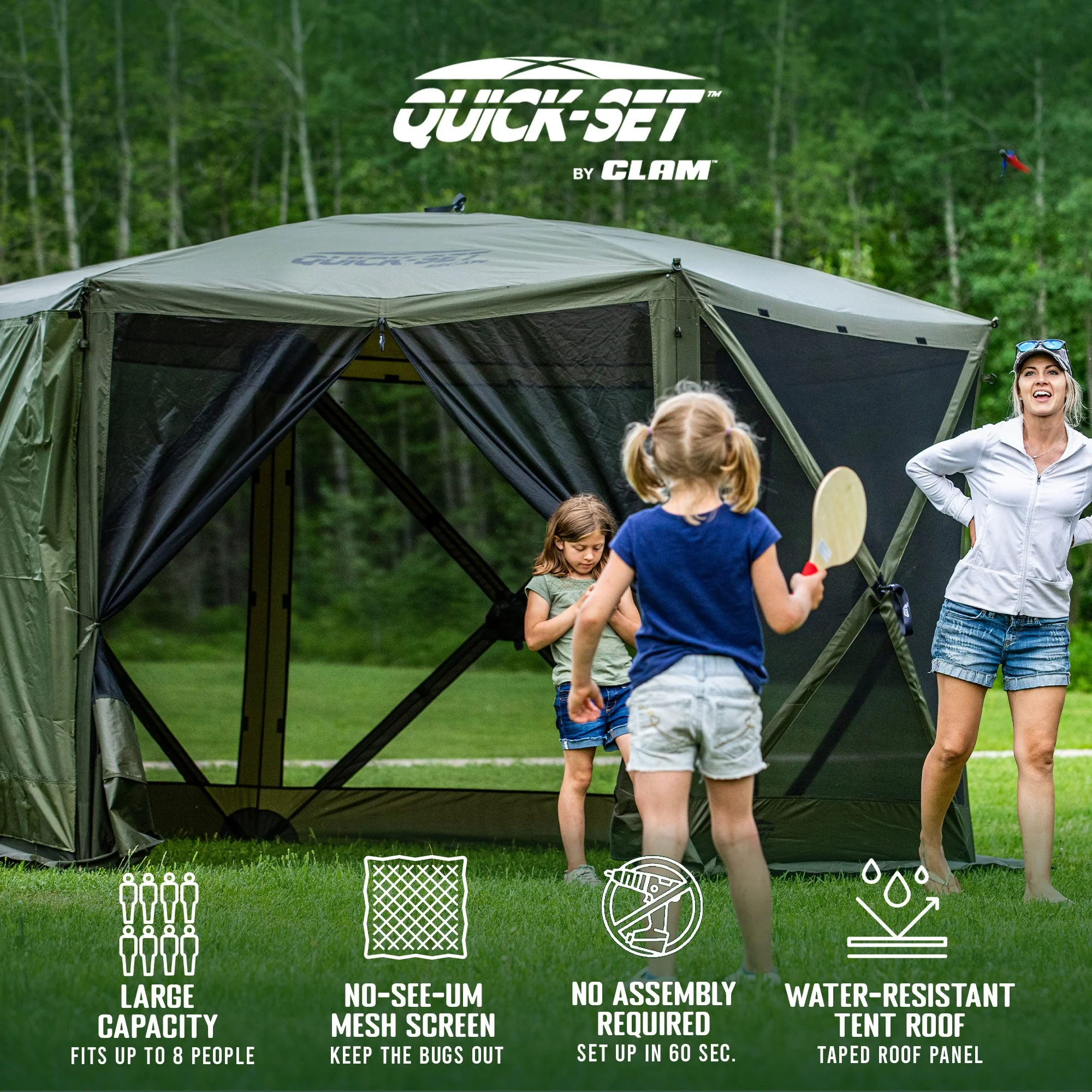 CLAM Quick-Set Escape Portable Outdoor Gazebo Canopy Shelter and 6 Wind Panels - Image 2