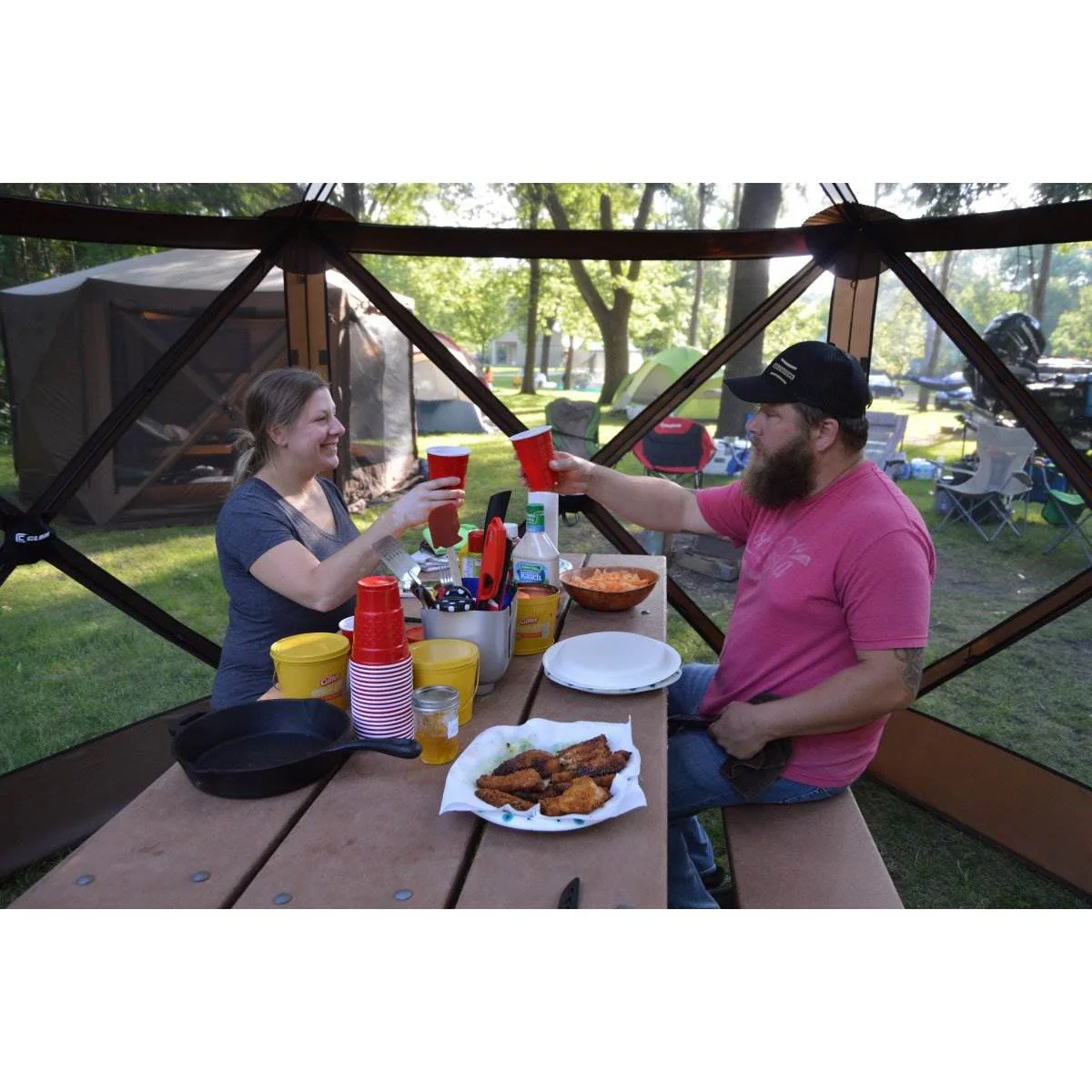 Clam Quick Set Escape Sky Screen Portable Gazebo, Wind and Sun Panels, Rain Fly - Image 5