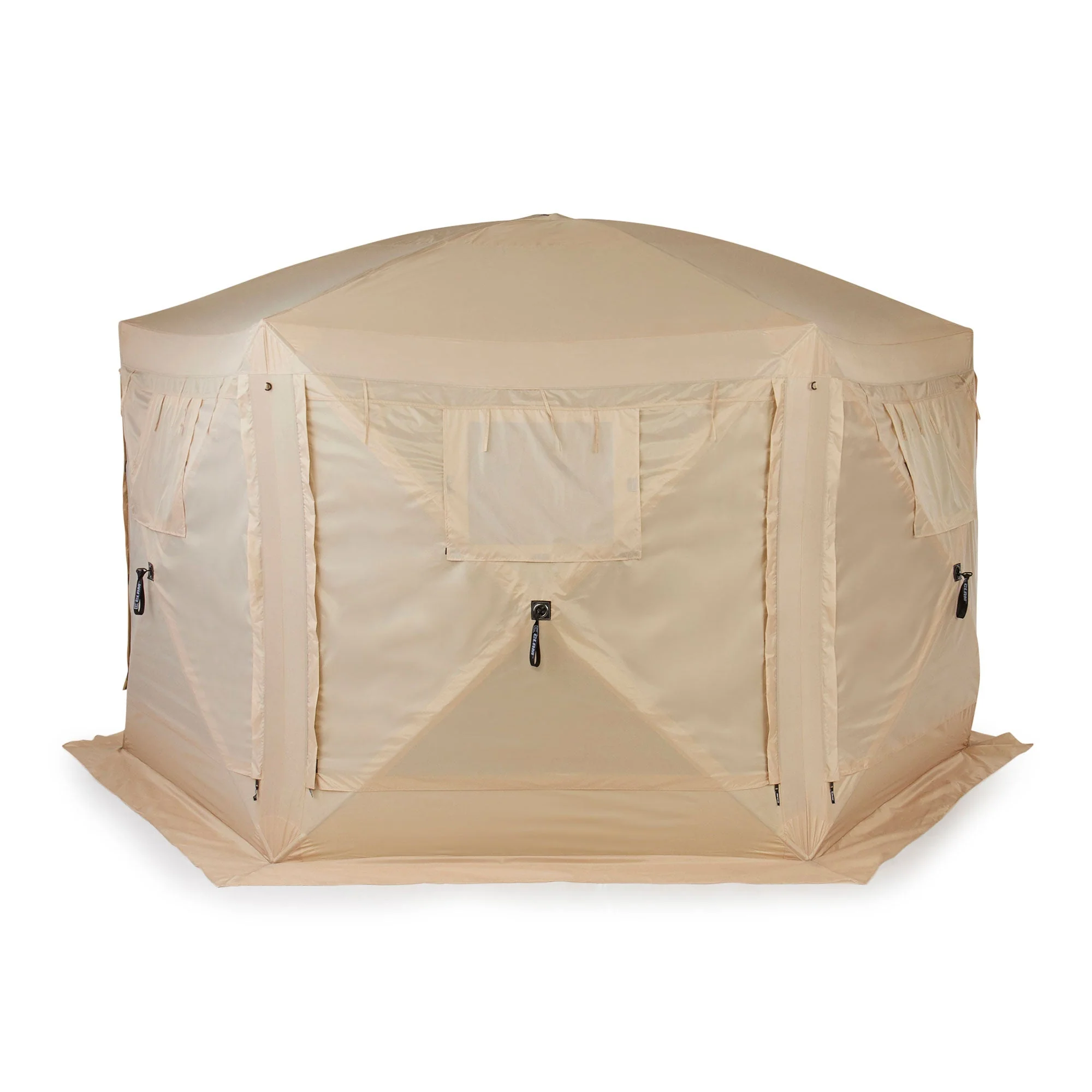 CLAM Quick-Set Pavilion 12.5 x 12.5 Foot Portable Outdoor Canopy Shelter, Tan - Image 9