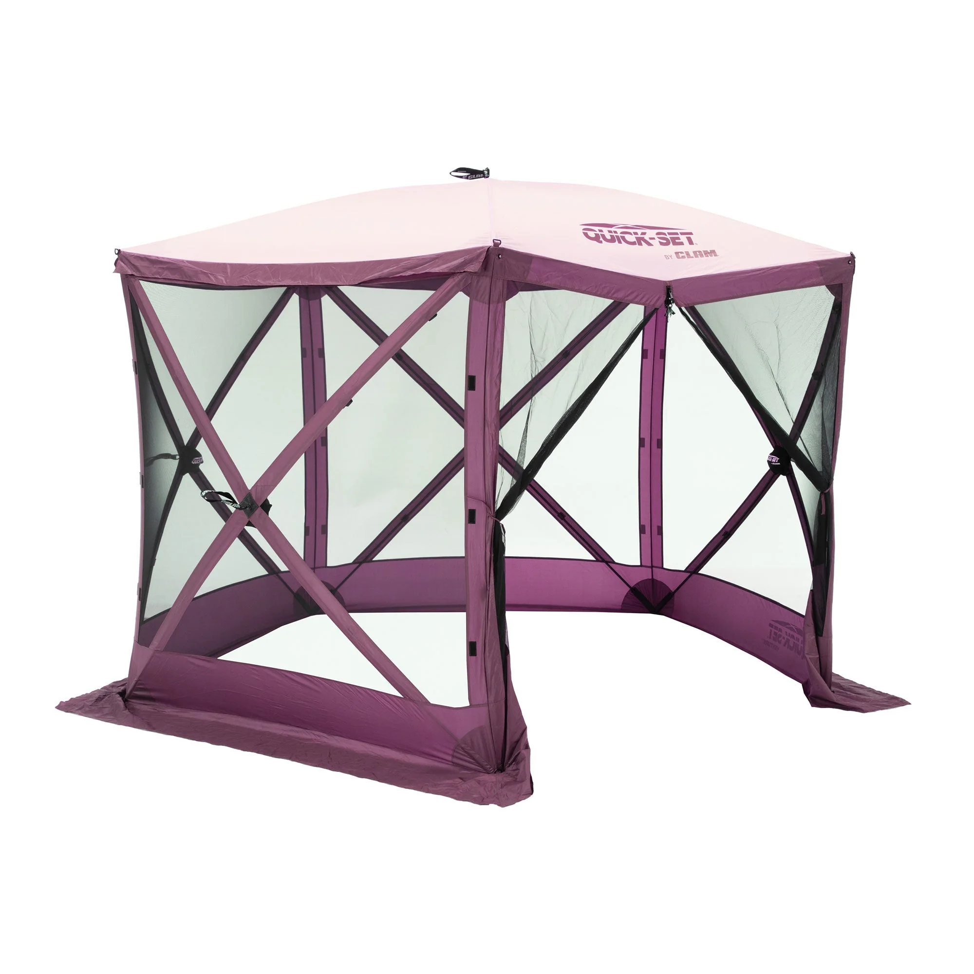 CLAM Quick Set Venture 9x9 Ft Shelter + CLAM Quick Set Tent, Plum (2 Pack) - Image 2