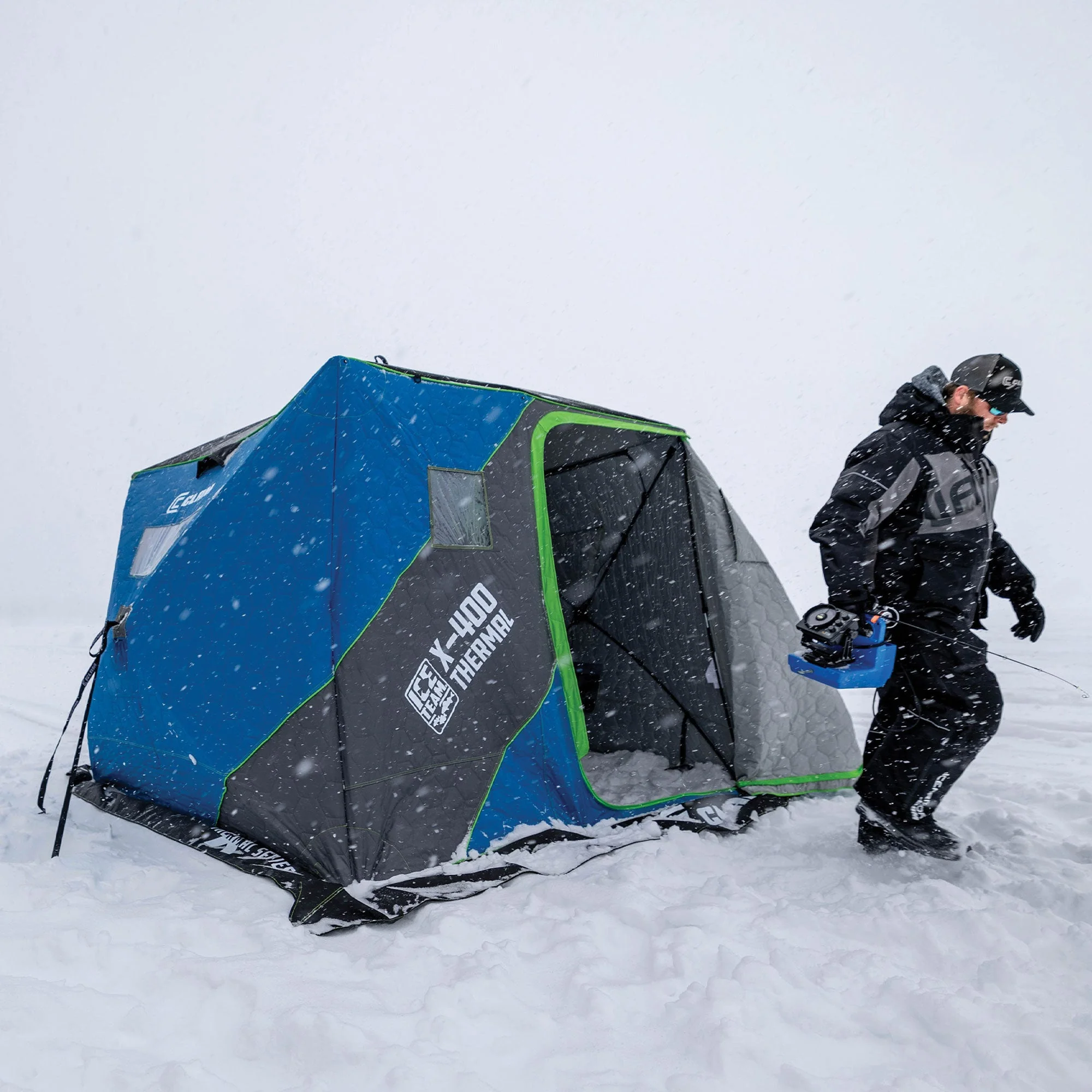 CLAM X-400 Portable 8 Ft 4 Person Ice Team Thermal Hub Shelter w/Dimmable Light - Image 7