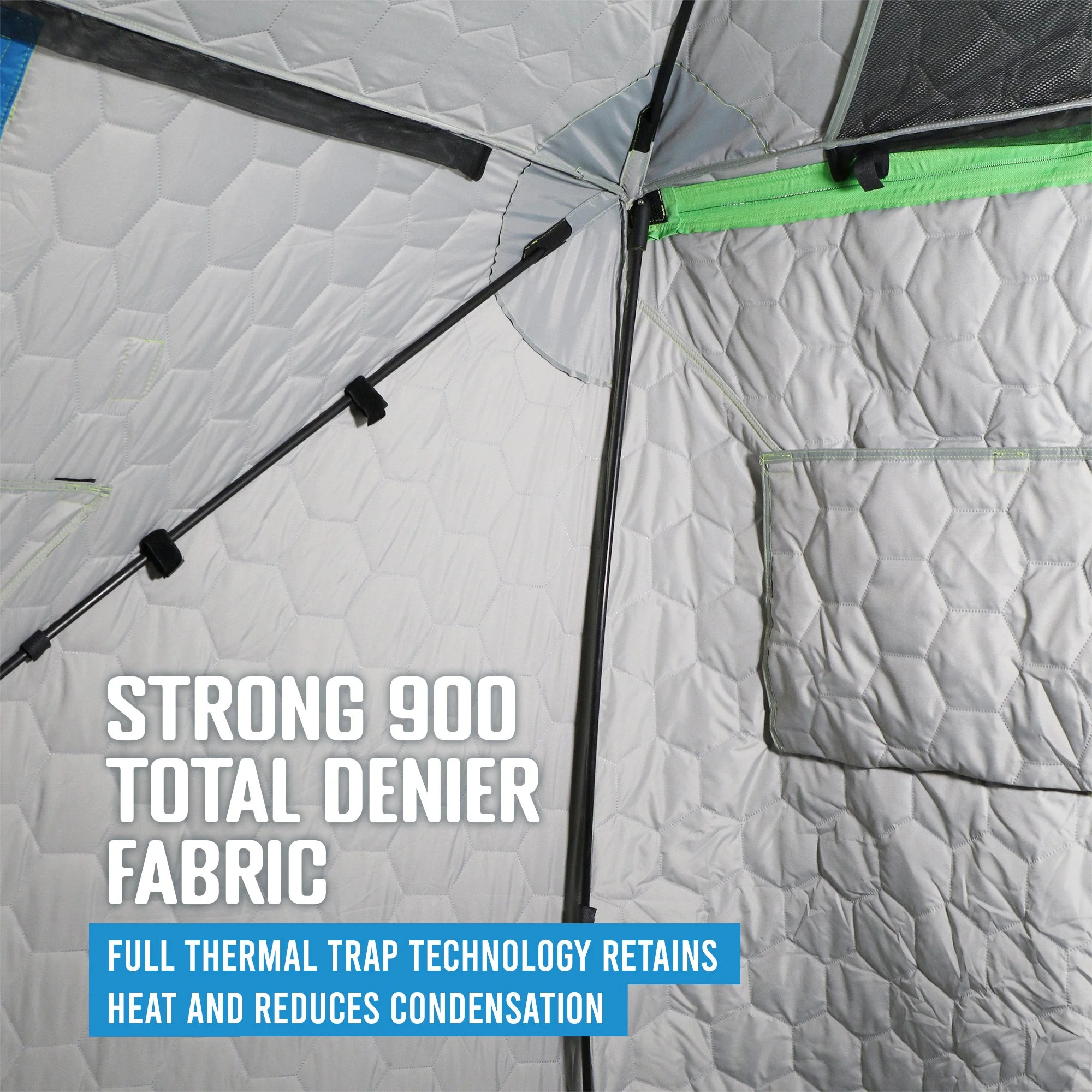 CLAM X-500 Portable 9 Ft 5 Person Ice Team Thermal Hub Shelter w/Dimmable Light - Image 3