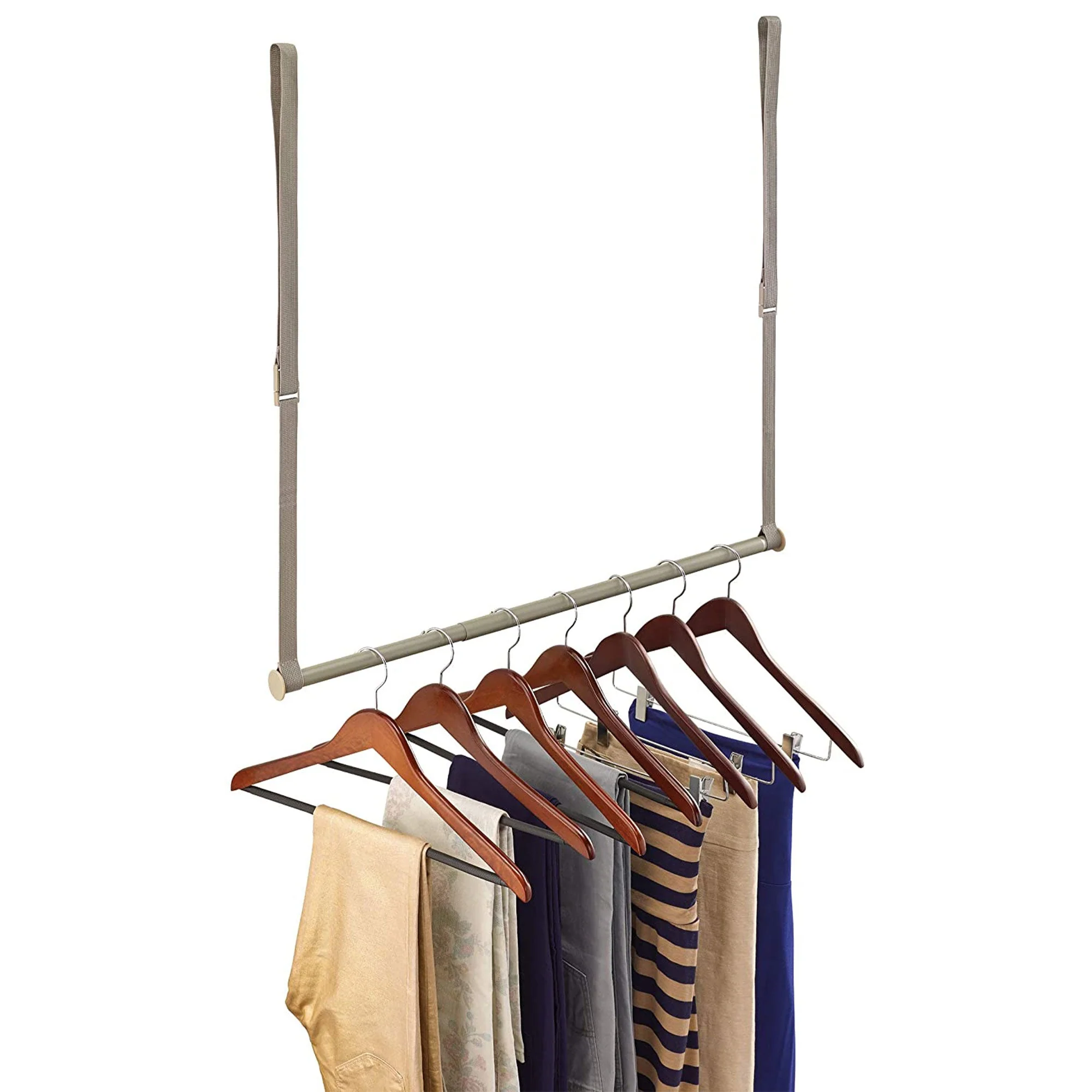Closetmaid Adjustable Height Double Hang Closet Organizing Storage Rod, Nickel - Image 2