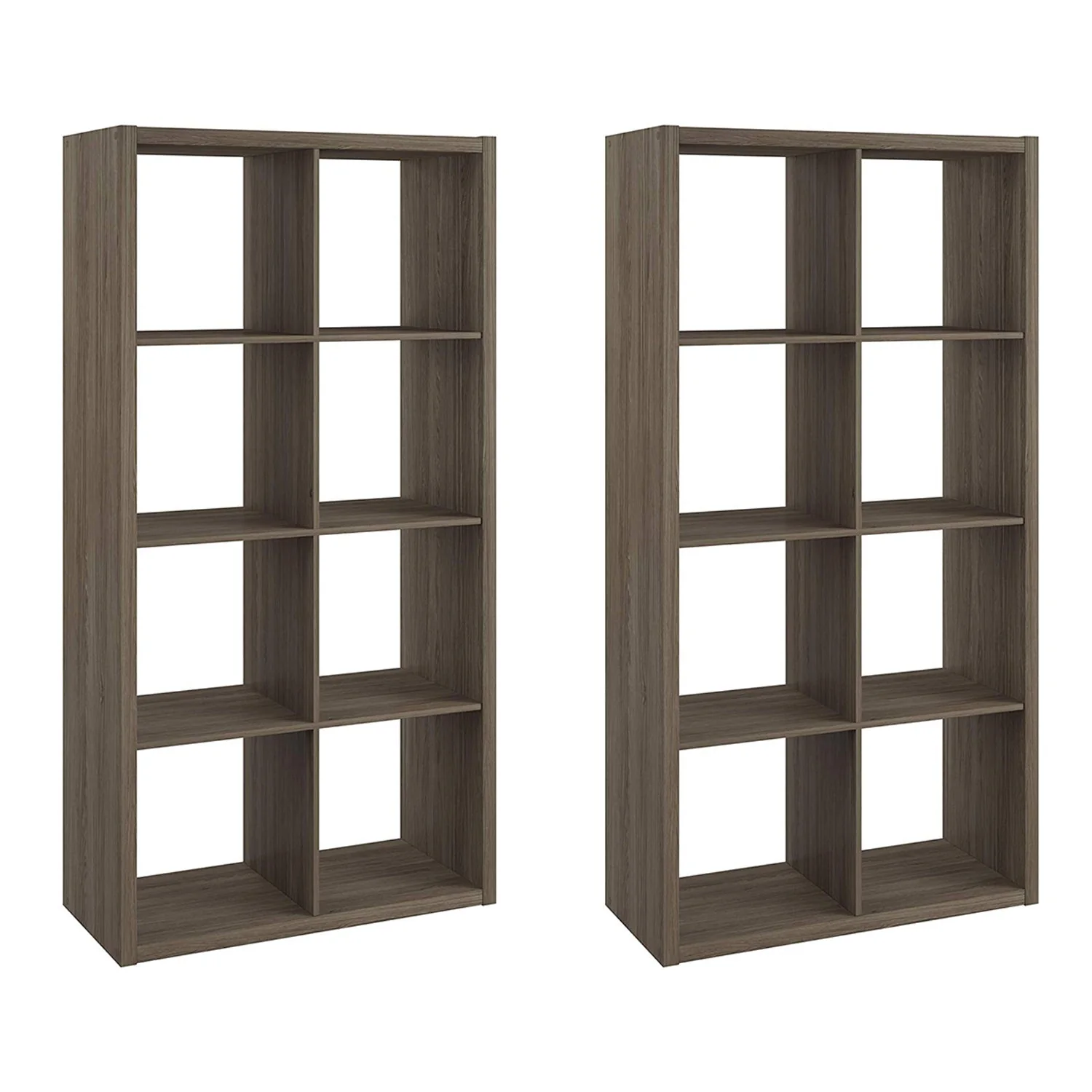 ClosetMaid Bookcase Open Back 8-Cube Storage Organizer, Graphite Gray (2 Pack)