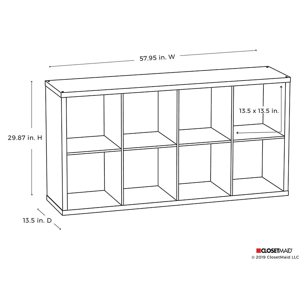ClosetMaid Bookcase Open Back 8-Cube Storage Organizer, Graphite Gray (2 Pack) - Image 6