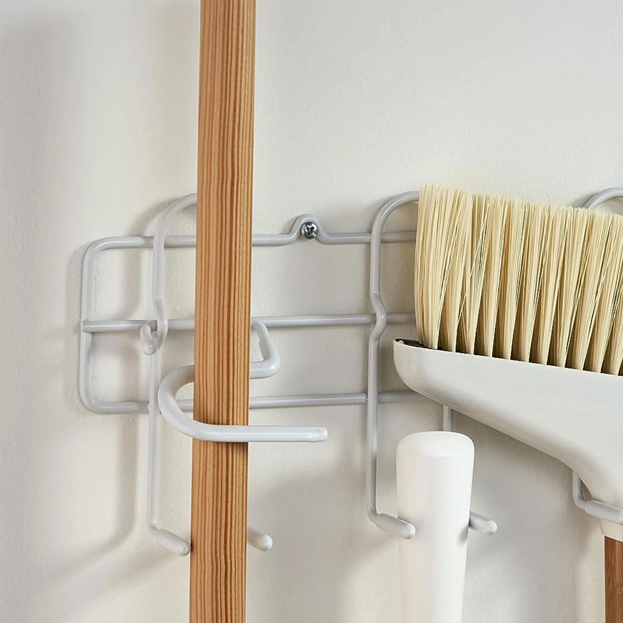 ClosetMaid Steel Broom and Mop Holder for Homes with Wall or Door Mount, White - Image 7