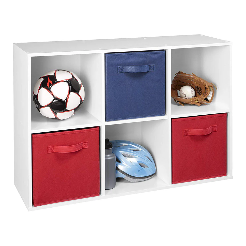 Closetmaid White Home 6 Cube Cubical Storage Organizer with Fabric Bins (6 Pack) - Image 5