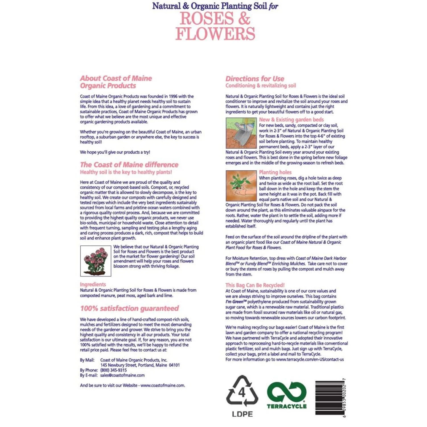 Coast of Maine Organic Potting Soil for Roses and Flowers, 20 Quart Bag (6 Pack) - Image 4