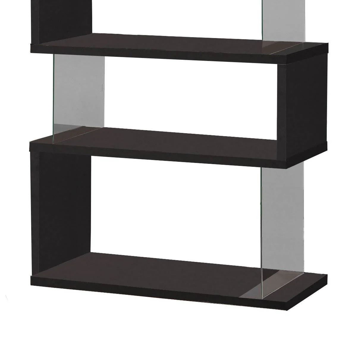 Coaster Home Furniture Asymmetrical Snaking Home Living Room Bookshelf, Black - Image 4