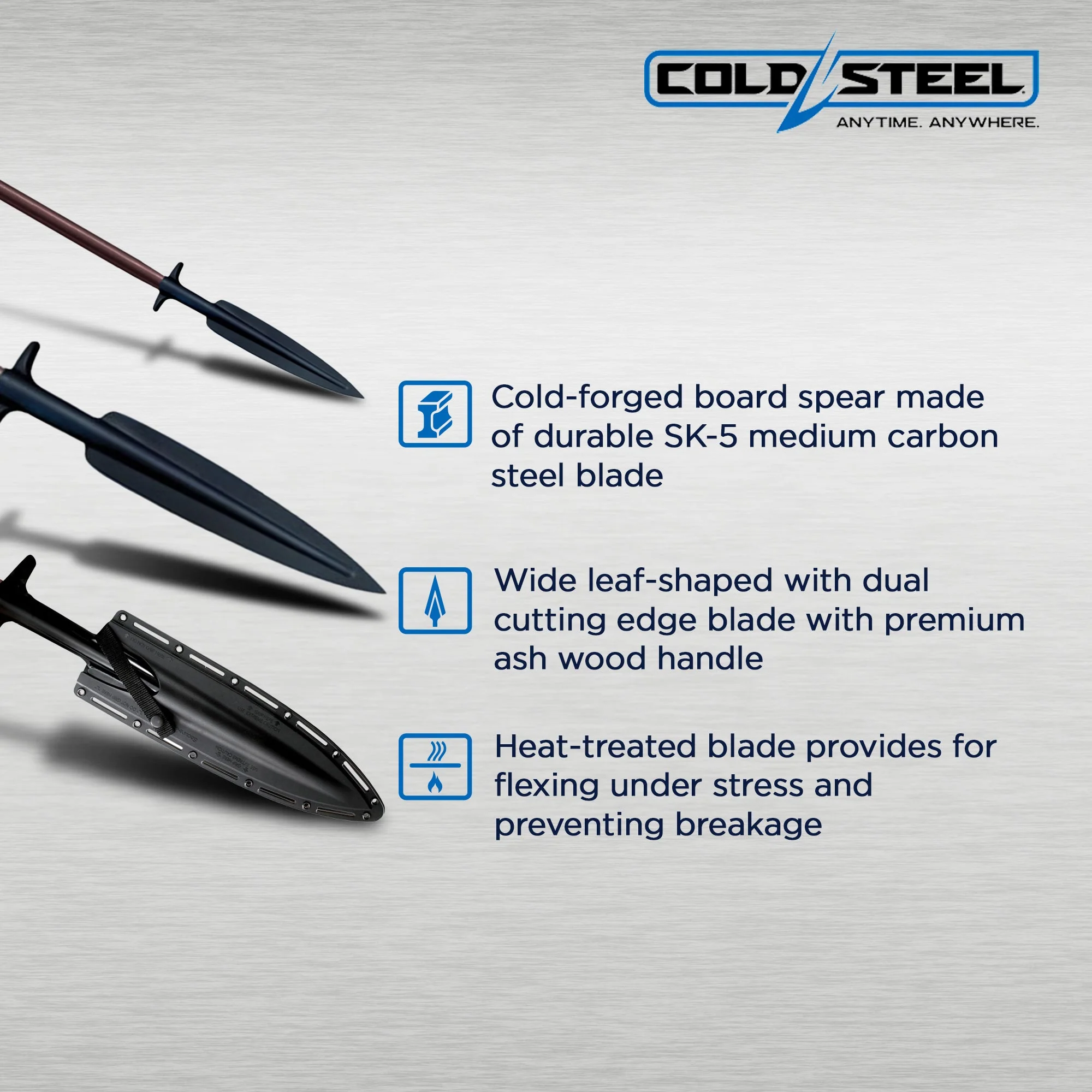 Cold Steel Medium Carbon SK 5 Steel Boar Hunting Spear with Secure Ex Sheath - Image 3