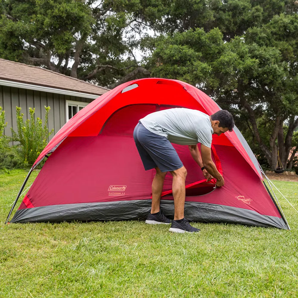 Coleman 6-Person Flatwoods II Lightweight Dome Camping Tent - Red - Image 5