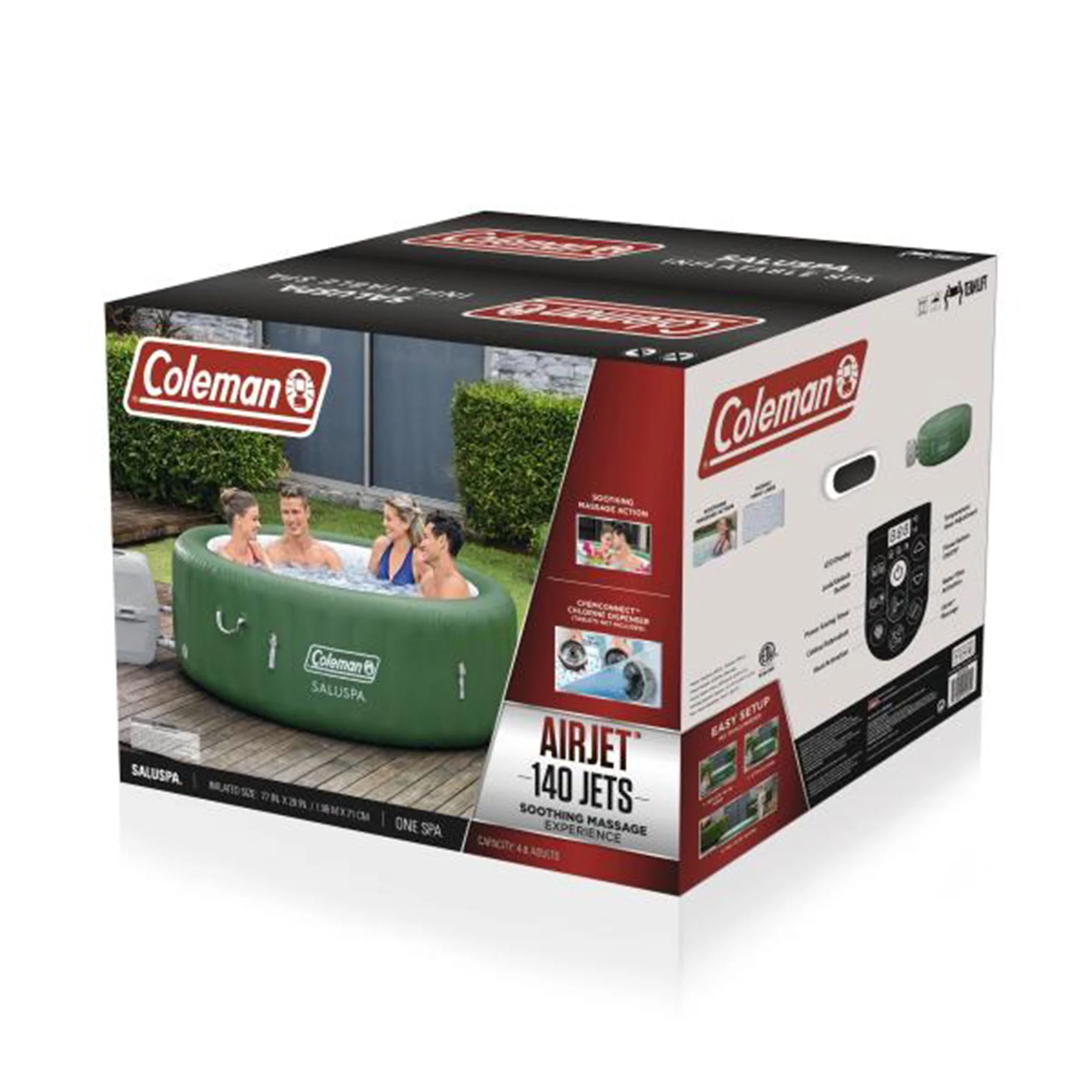 Coleman SaluSpa 6 Person Inflatable Hot Tub, Green - Image 6