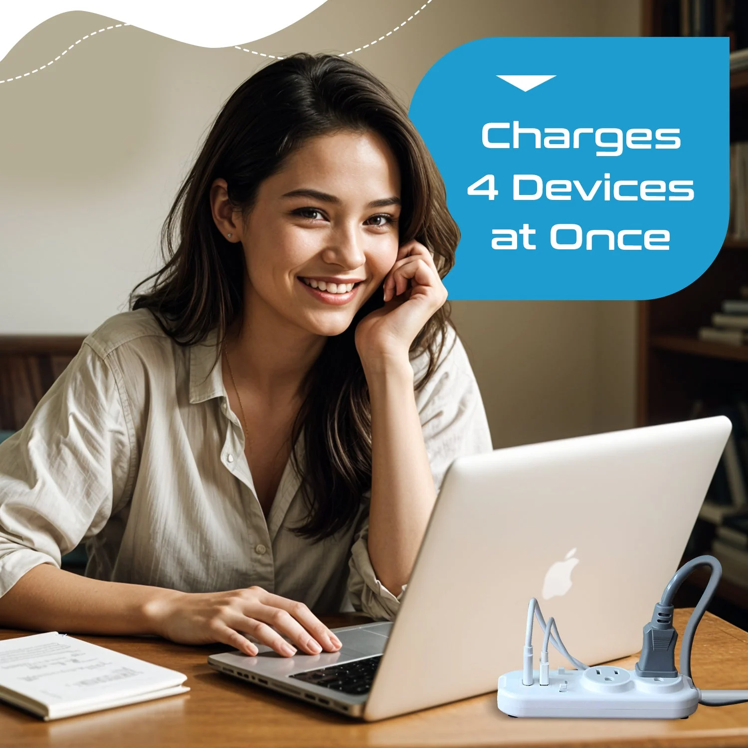 Compact Travel Power Strip - 2 US Outlets, USB & USB-C Ports - Grounded (PS-2U+) - Image 8