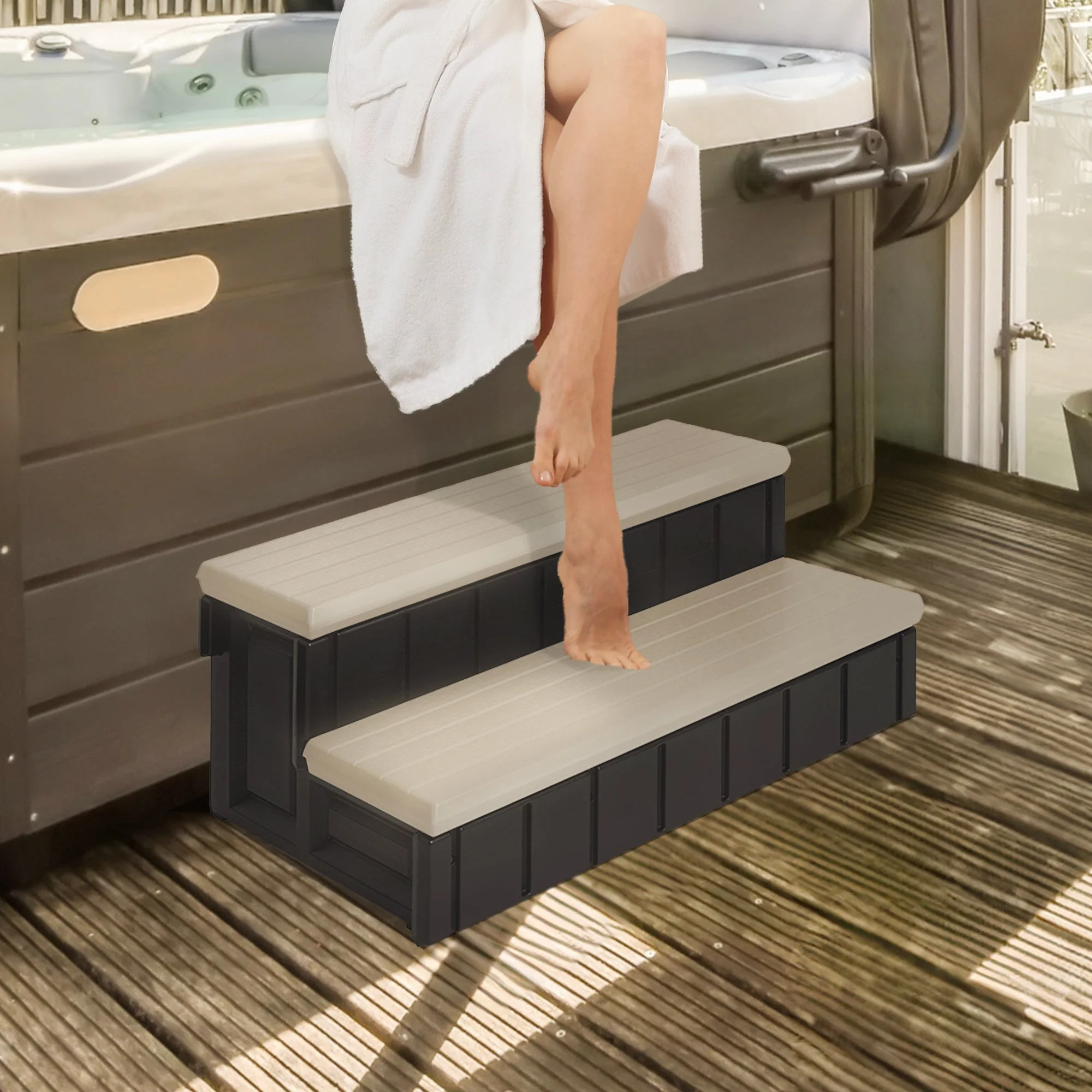 Confer Plastics Leisure Accents Deluxe Spa Step, 36" W Hot Tub Stairs,Portobello - Image 5
