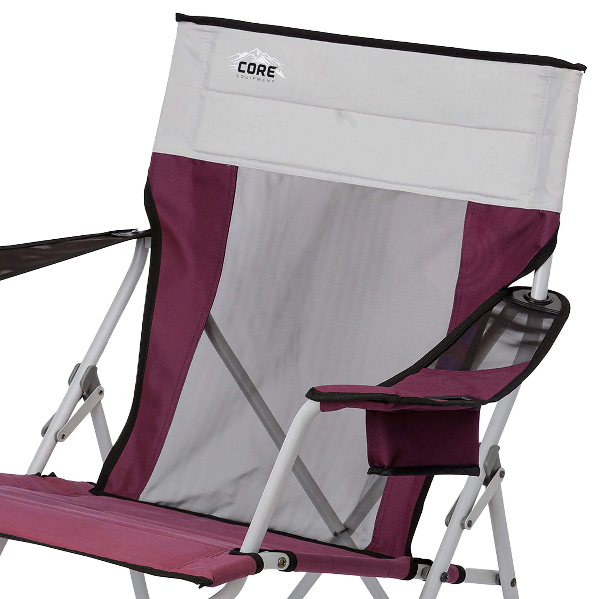 CORE Portable Outdoor Camping Folding Chair w/Carry Storage Bag, Wine (2 Pack) - Image 3