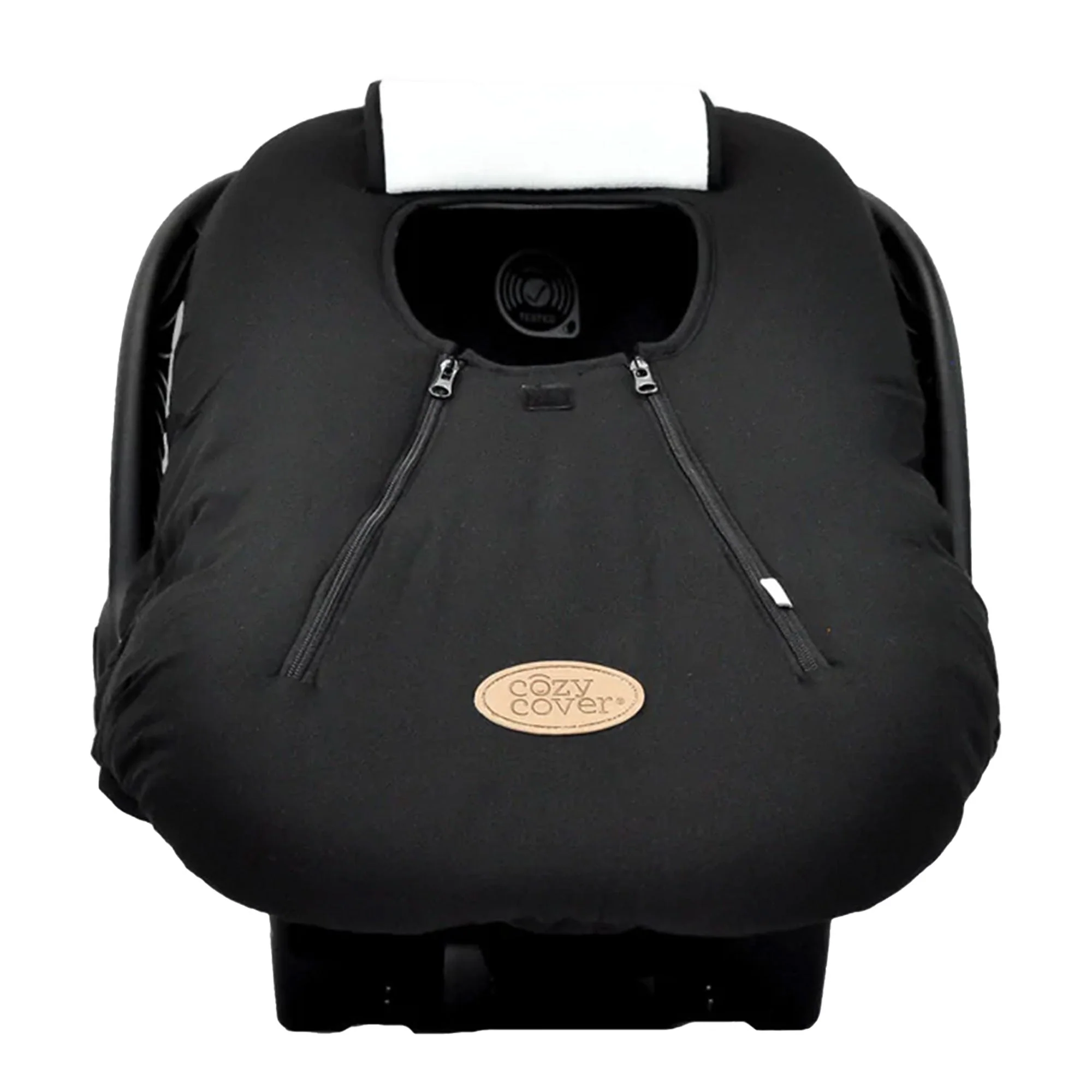 CozyBaby Infant Car Seat Travel Cover with Dual Zippers and Elastic Edge, Black - Image 6