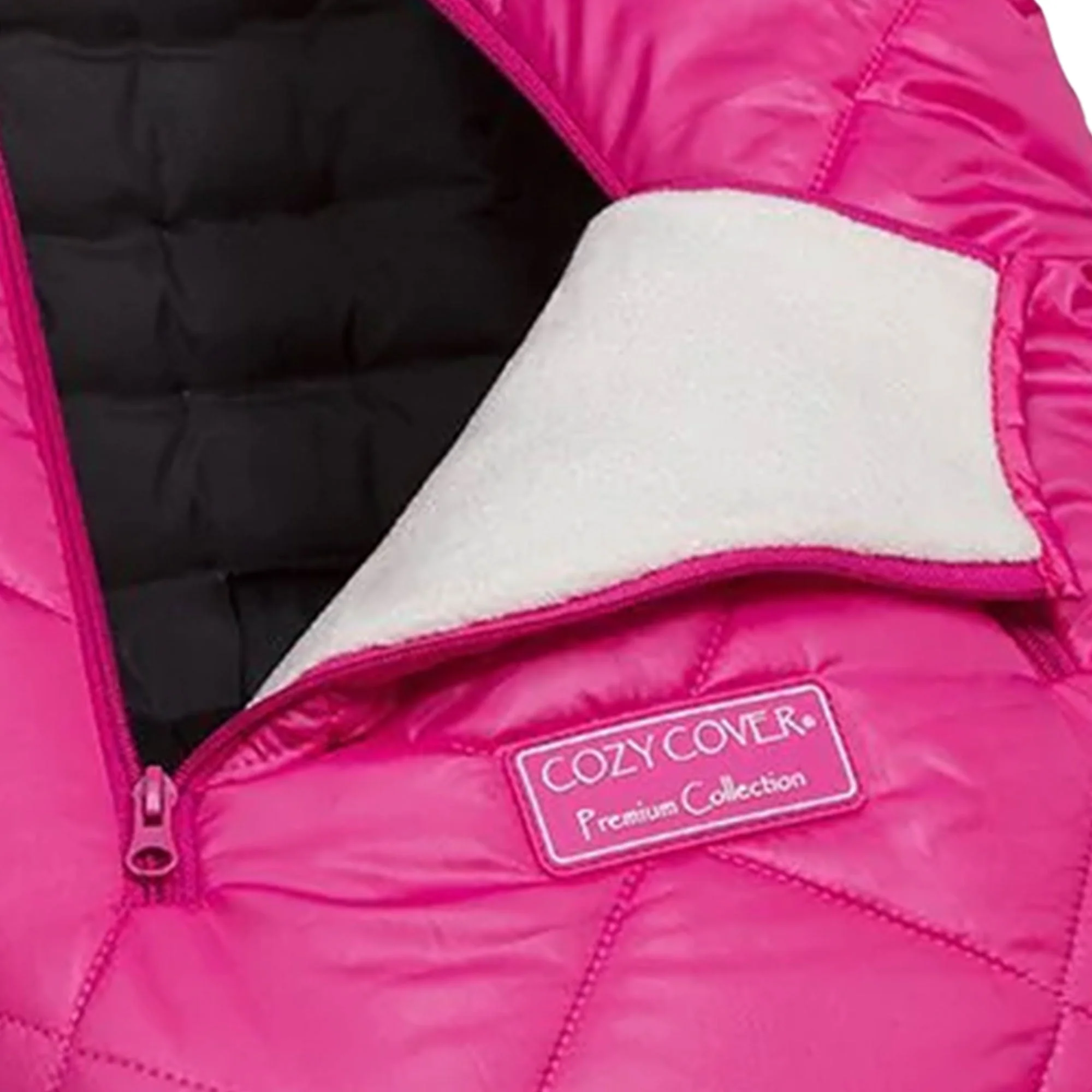 CozyBaby Premium Infant Car Seat Cover with Dual Zippers & Elastic Edge, Pink - Image 2