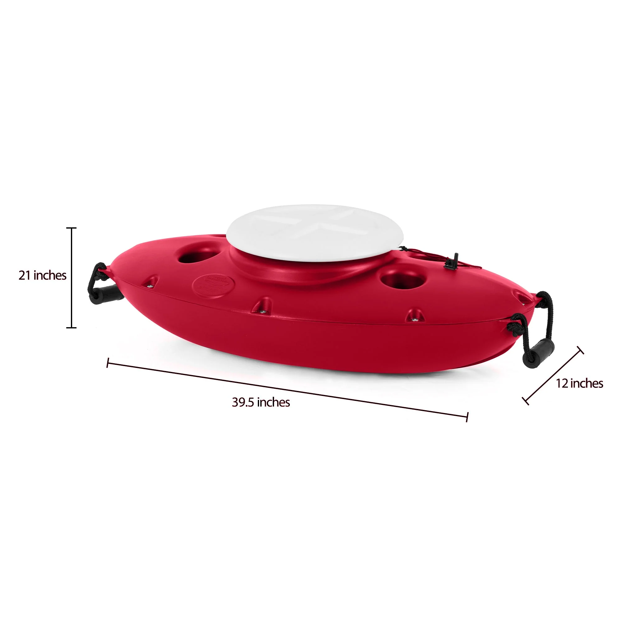 CreekKooler 30 Quart Floating Insulated Beverage Cooler Pull Behind Kayak, Red - Image 4