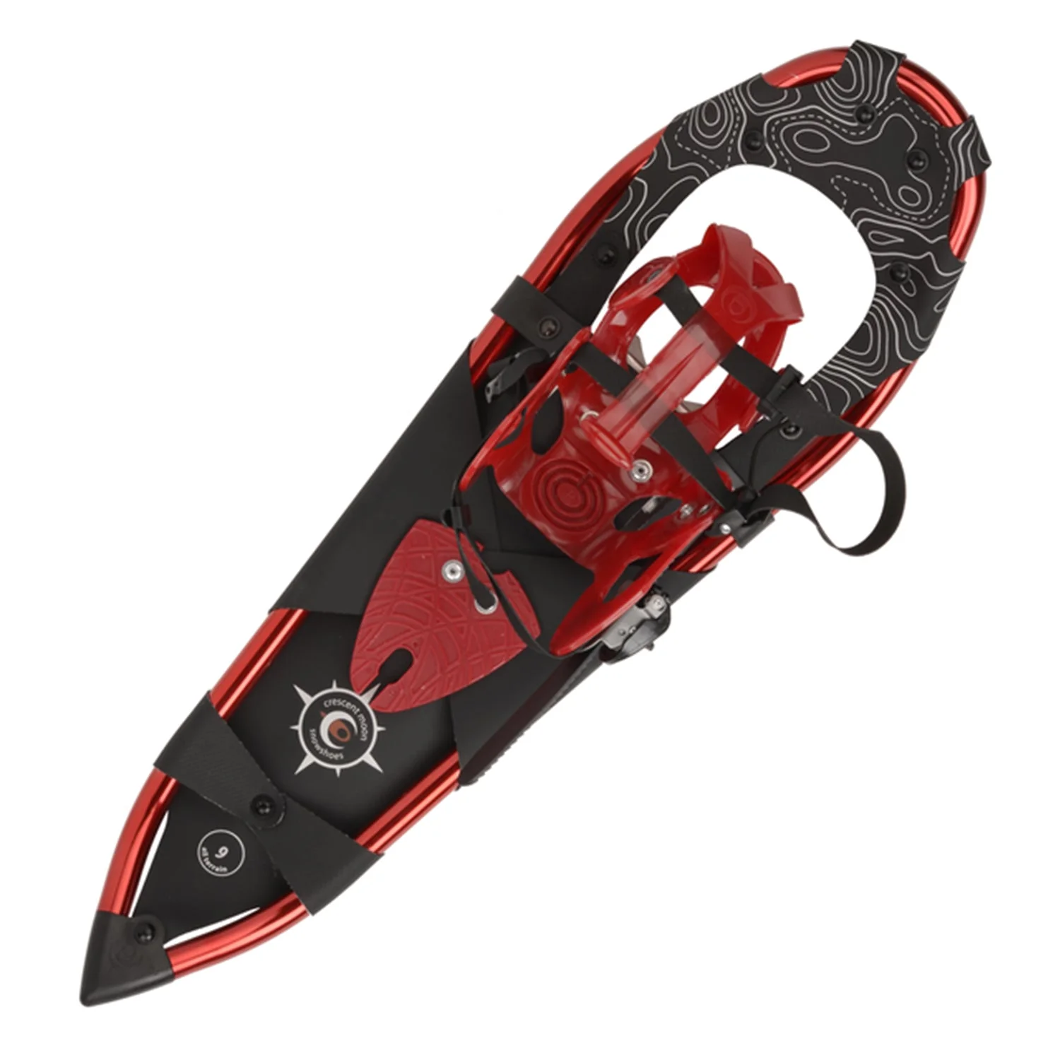 Crescent Moon Athletic All Terrain Recreational Snowshoes for Adults, Gold 9 Red - Image 2