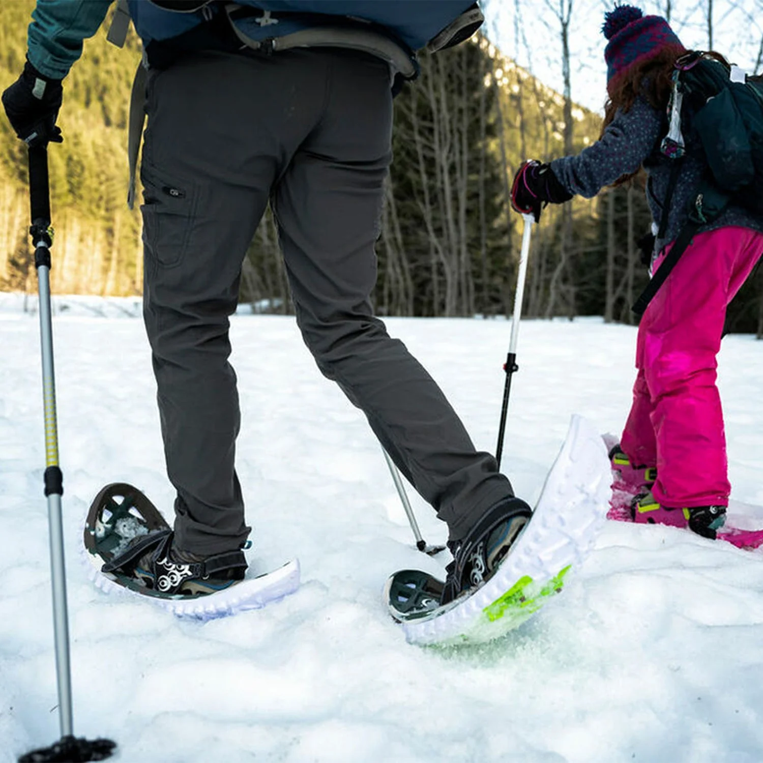 Crescent Moon Eva Foam Deck Recreational and Running Snowshoes for Adults, Red - Image 8