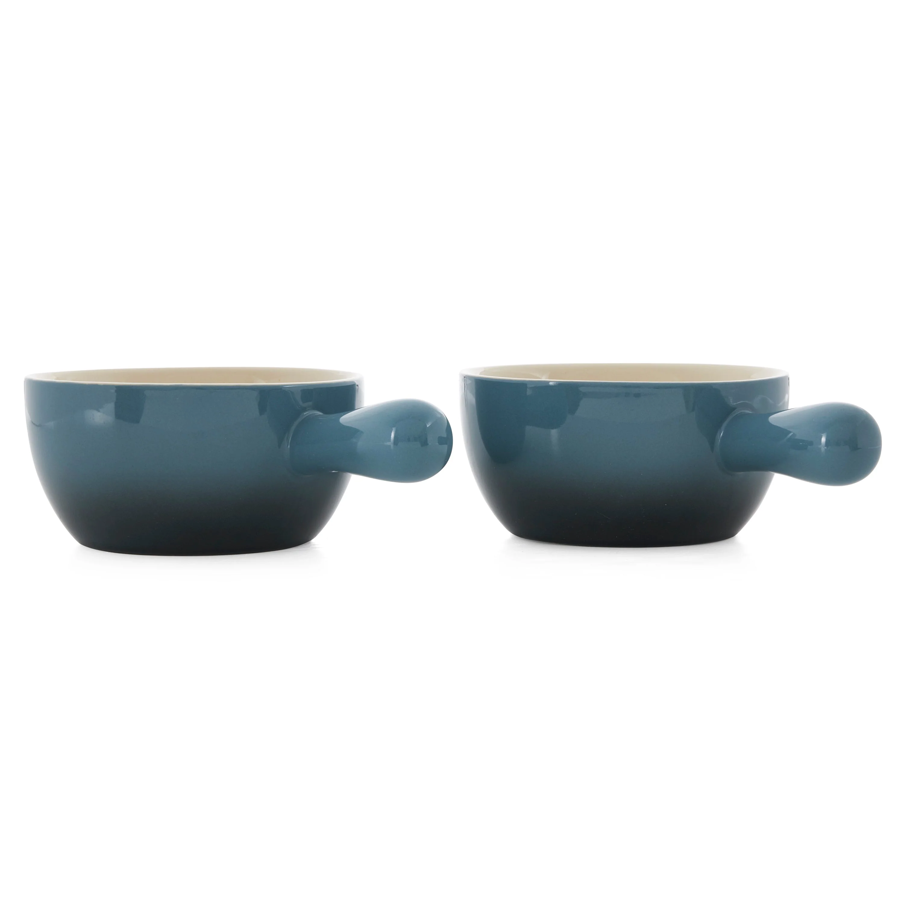 Crock-Pot 22oz Artisan Stoneware Soup Bowl w/ Handle, 2-Pack, Gray Gradient - Image 2