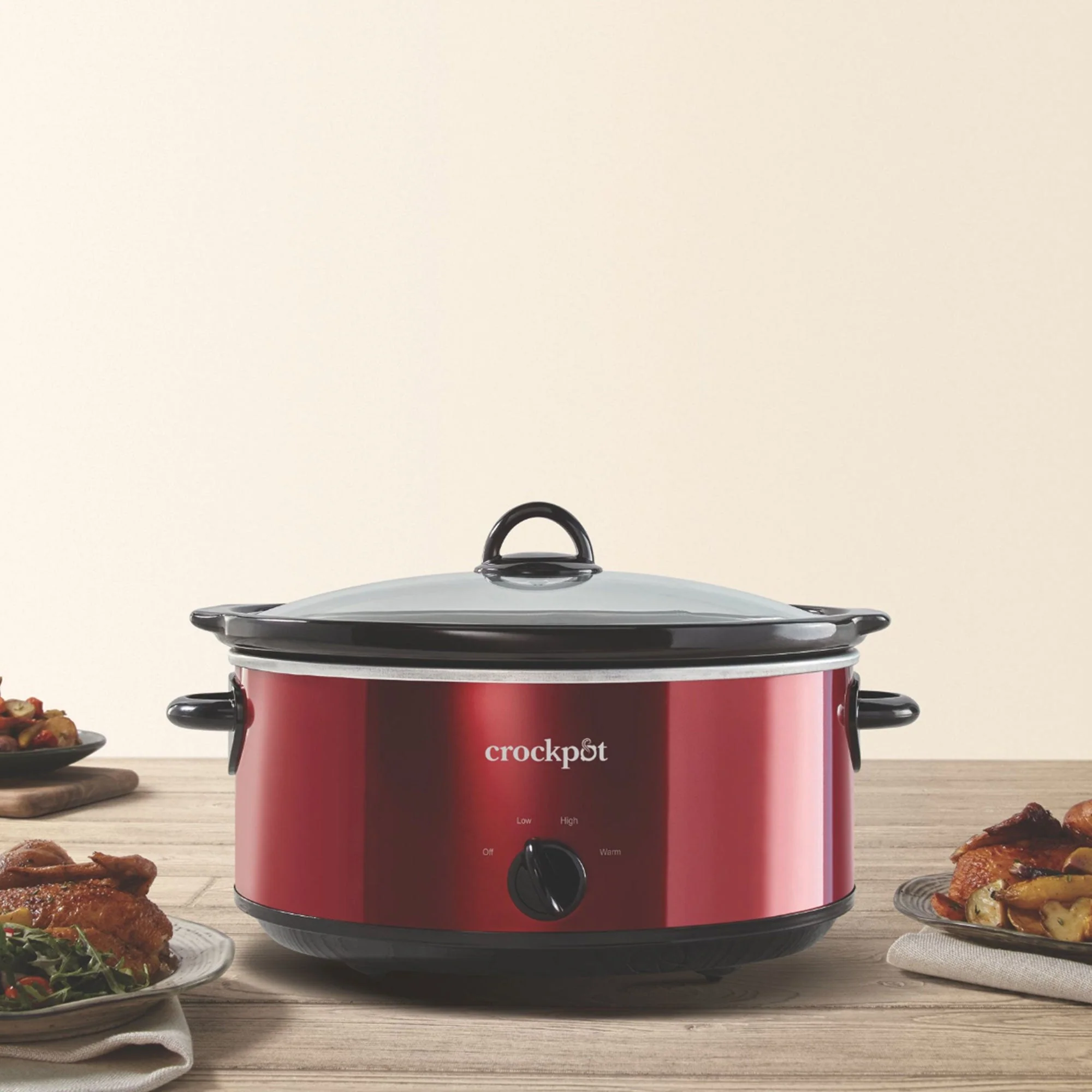 Crock-Pot 7 Quart Capacity Food Slow Cooker Home Cooking Kitchen Appliance, Red - Image 6