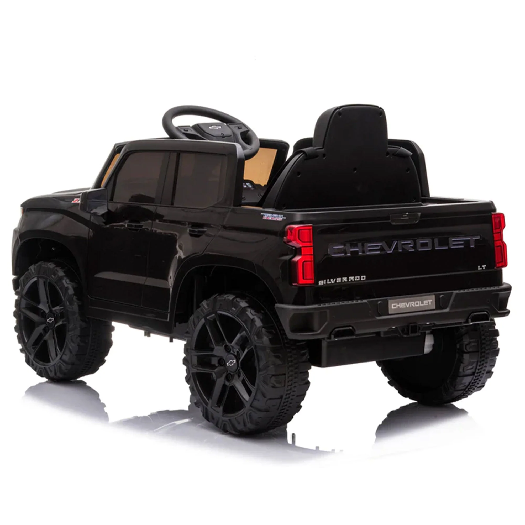 Dakott Chevy Silverado 4 x 4 Big Wheels Trail Boss Ride On Monster Truck, Black - Image 2