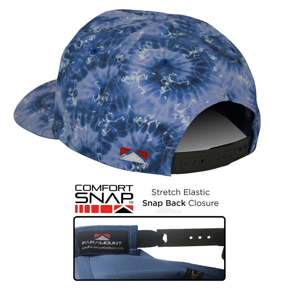 Dancing Skeletons Fly Fishing Trucker Tie Dye Rope Cap - Image 5
