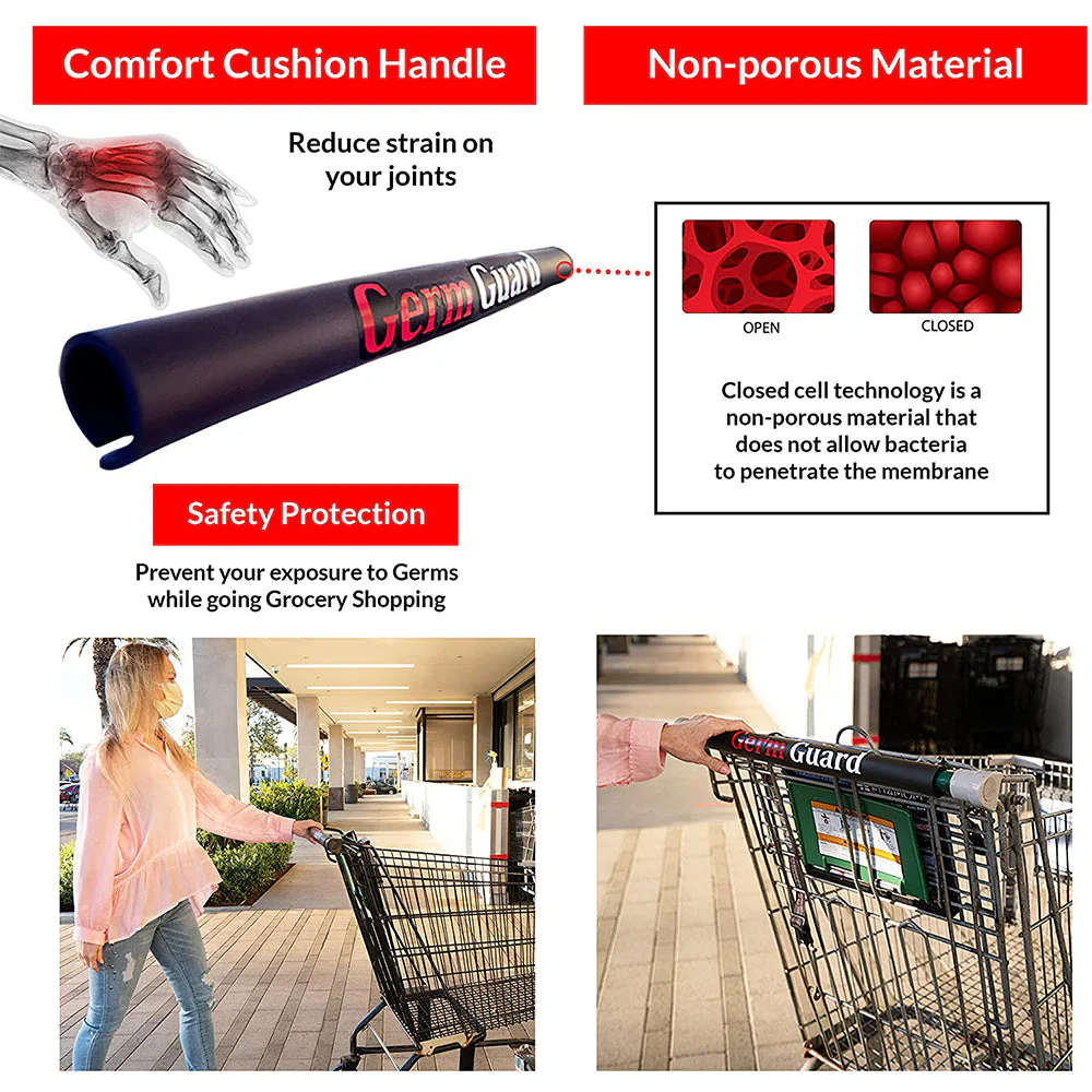 dbest products Germ Gard Contactless Grocery Shopping Cart Handle Cover (5 Pack) - Image 5