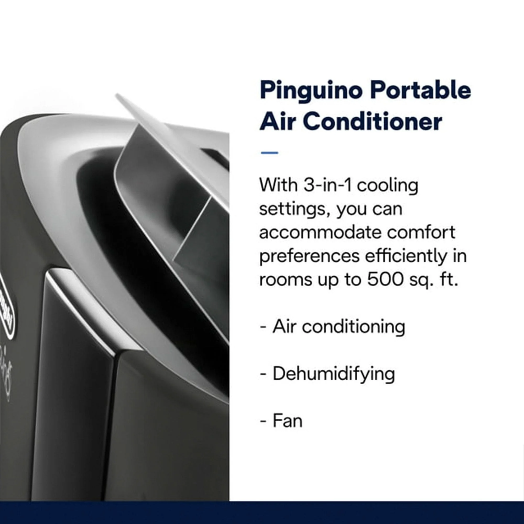 DeLonghi Pinguino 6800 BTU 2022 Portable Air Conditioner with Motorized Airflow - Image 4