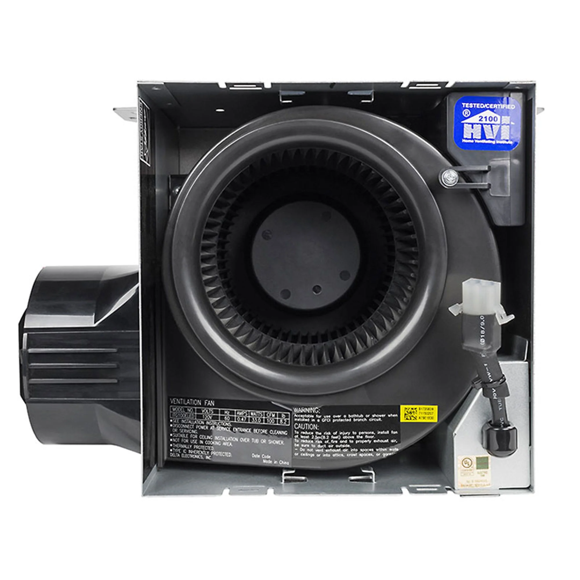 Delta Breez Integrity 100 CFM Exhaust Fan, LED Edge-Lit Flat Round Panel, White - Image 9