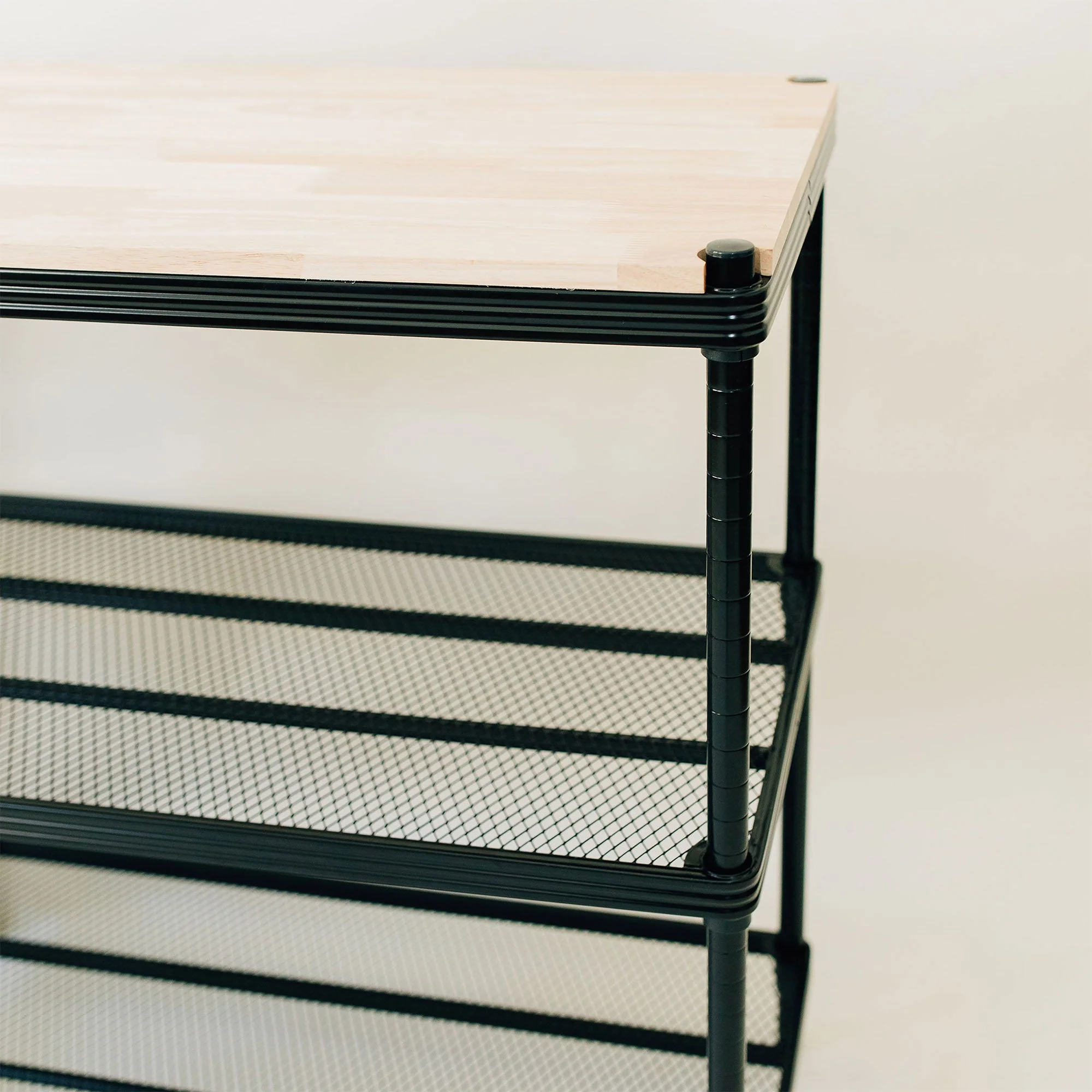 Design Ideas MeshWorks Shelving Rack, Metal Mesh Shelf Unit with Wood Top, Black - Image 10
