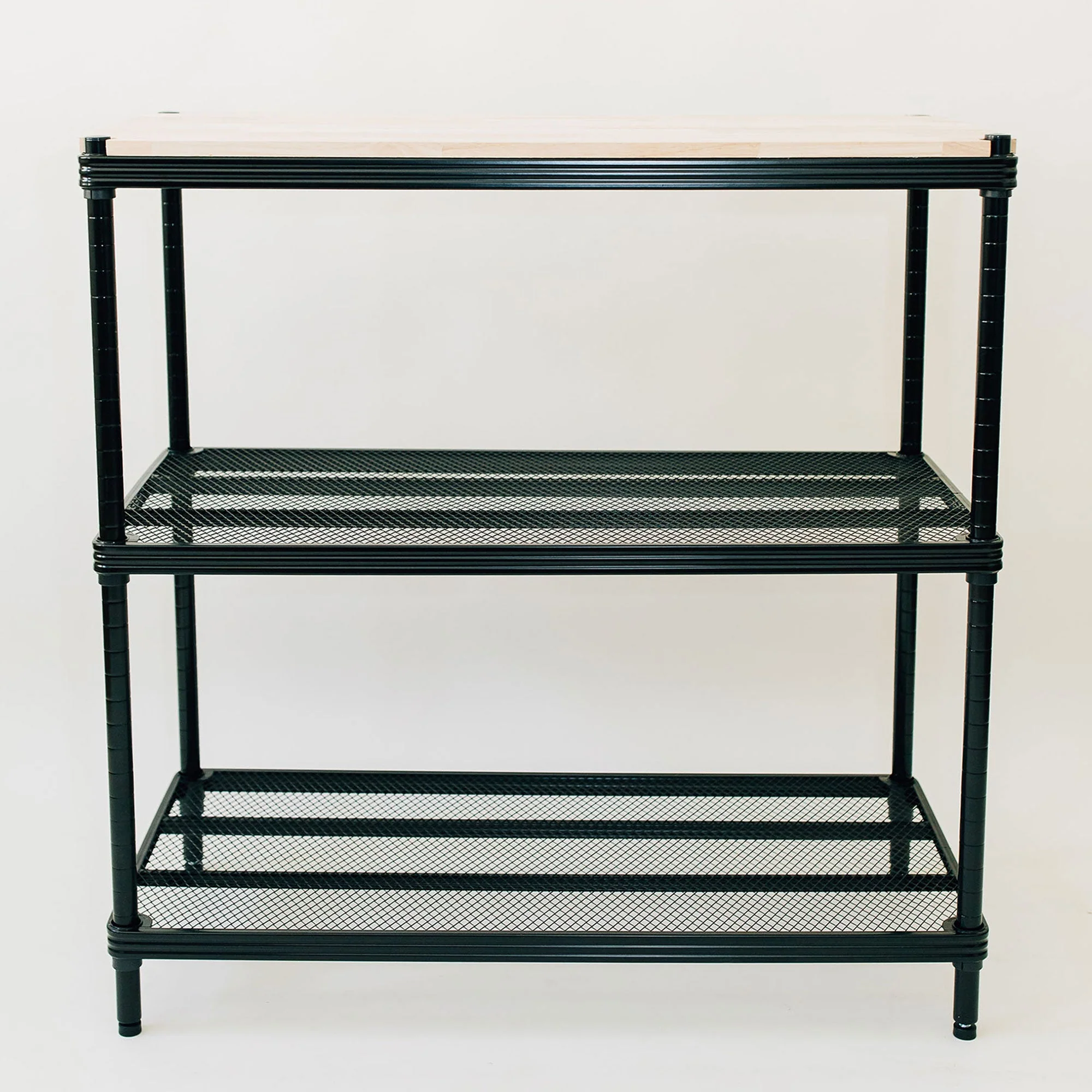 Design Ideas MeshWorks Shelving Rack, Metal Mesh Shelf Unit with Wood Top, Black - Image 9