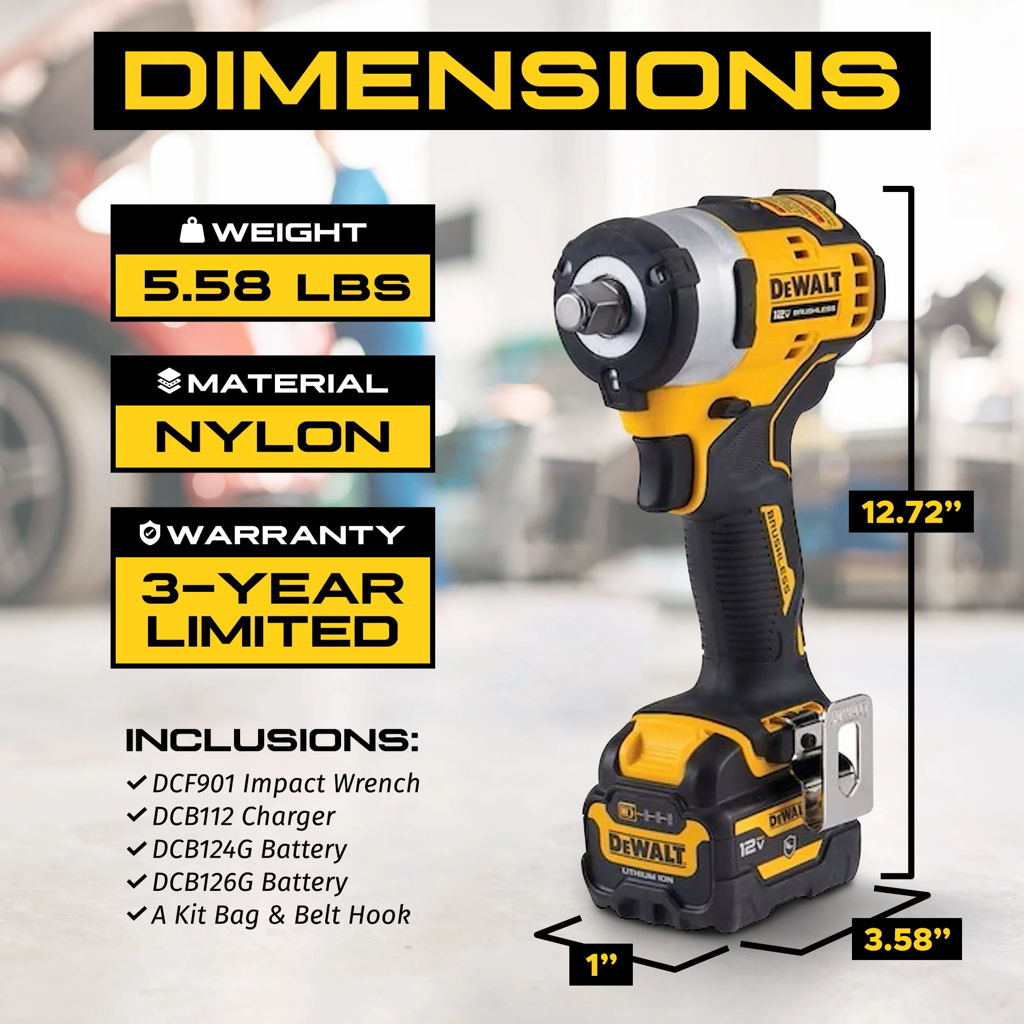 DeWalt XTREME 12V MAX Brushless 1/2" Cordless Impact Wrench Kit with LED Ring - Image 3