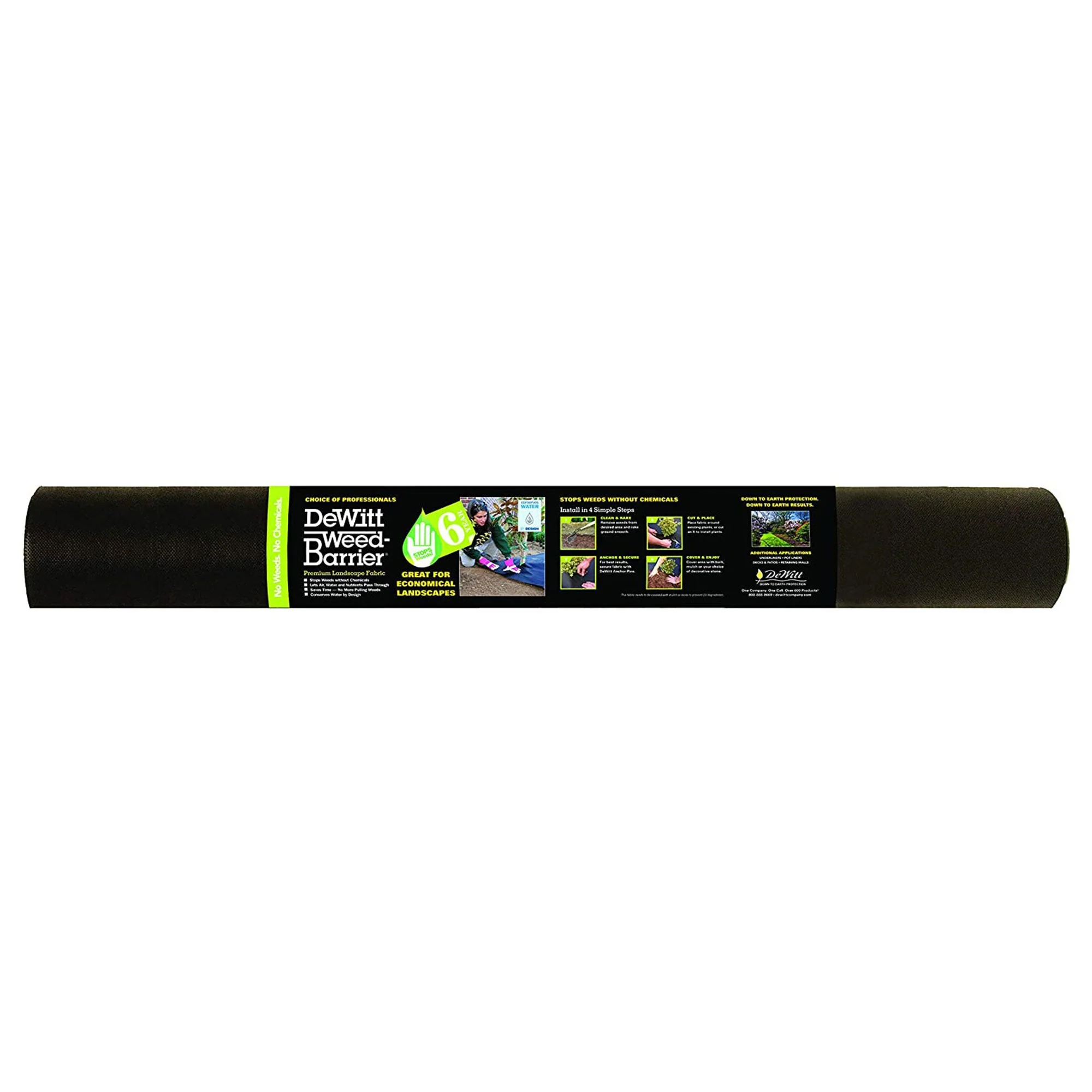 DeWitt 6 Year 4 x 200 Feet 1.5 Ounce Landscape Fabric Home and Pro Weed Barrier