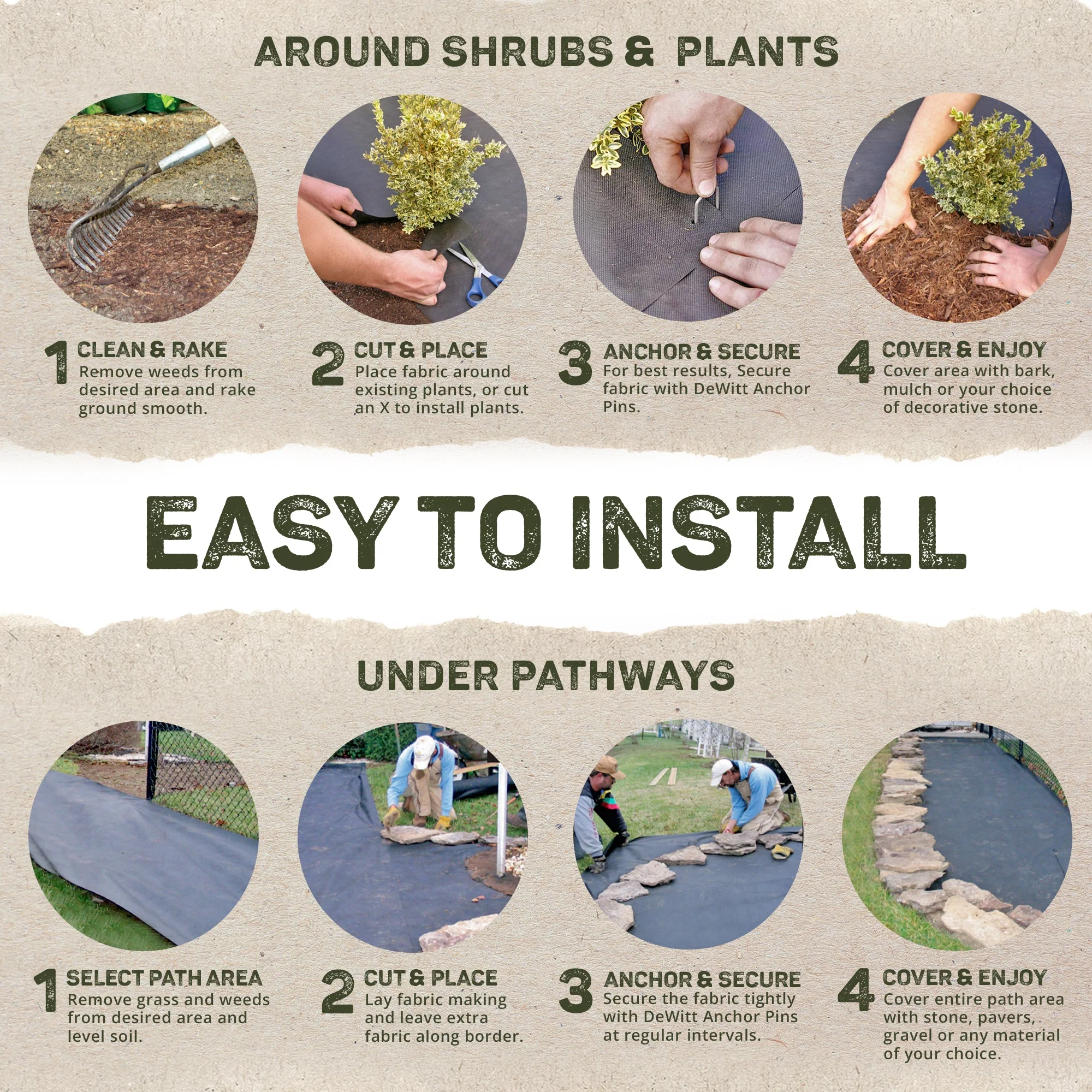 DeWitt Sunbelt 3.2oz 3' x 200' Woven Weed Barrier Landscape Fabric Ground Cover - Image 5